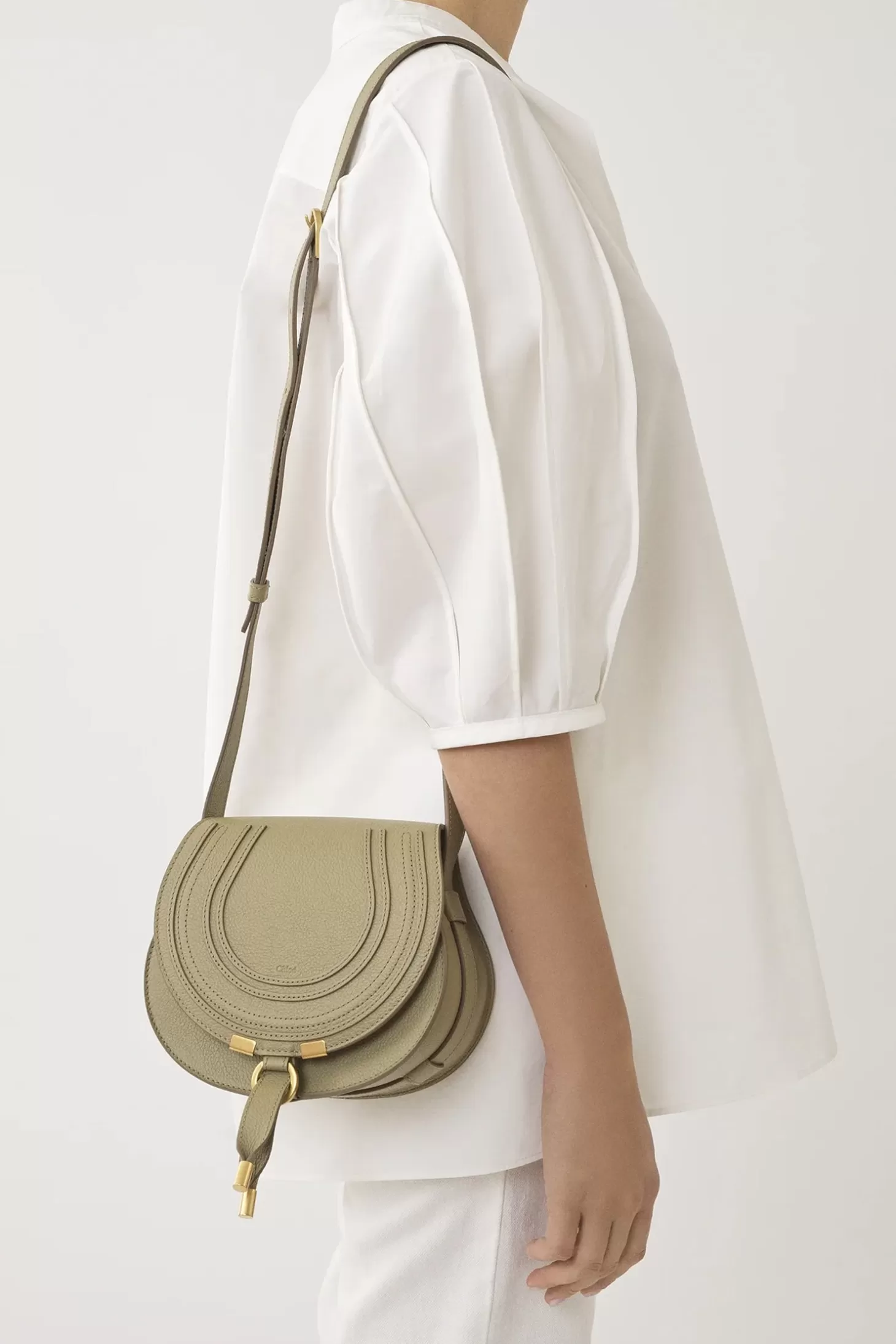 Cross Body<CHLOÉ MARCIE SMALL SADDLE CROSSBODY BAG PotteryGreen