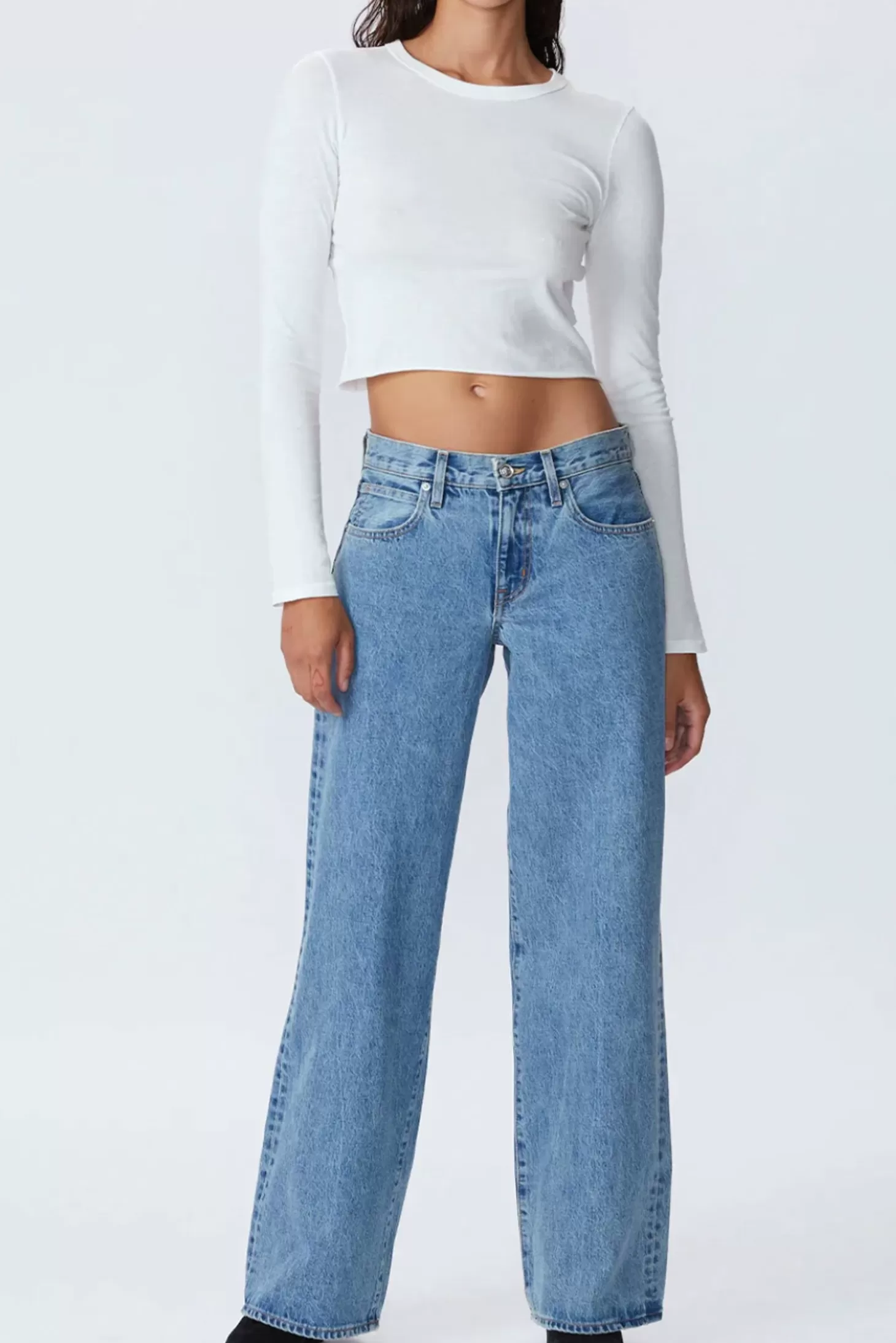 Denim<SLVRLAKE MICA LOW RISE WIDE LEG JEAN