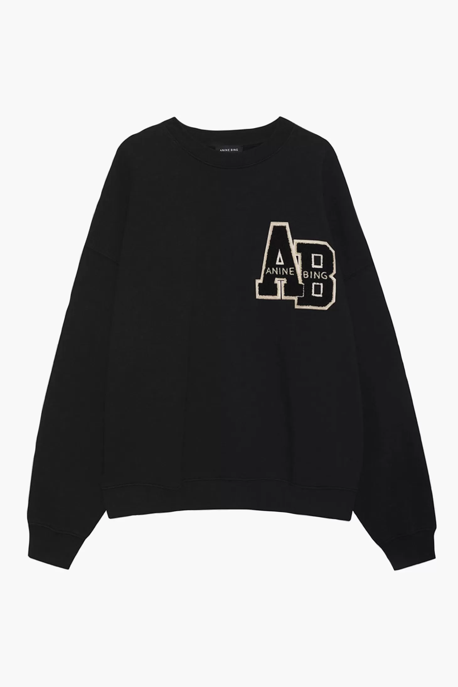Sweatshirts & Loungewear<ANINE BING MILES SWEATSHIRT LETTERMAN Black