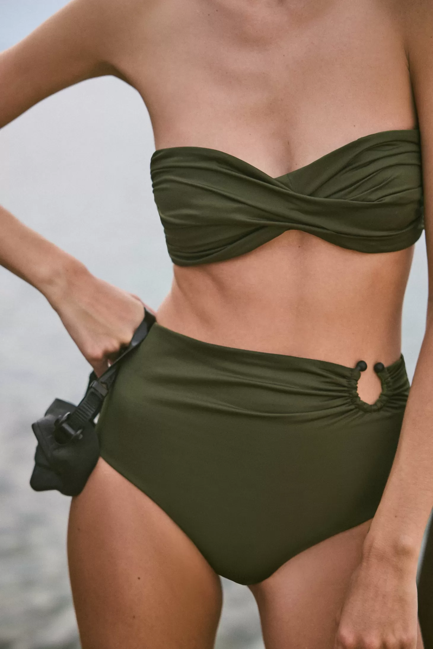 Matching Sets | Swimwear<JOHANNA ORTIZ MILITARY SEA SPRITE BIKINI TOP MilitaryGreen