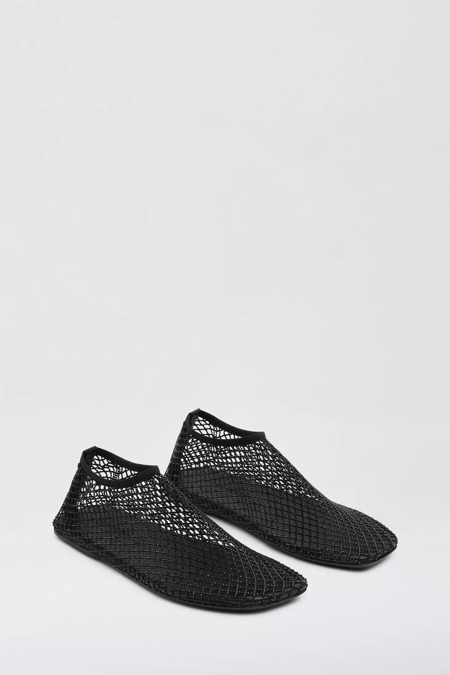 Flats<CHRISTOPHER ESBER MINETTE CRYSTAL MESH FLAT Black