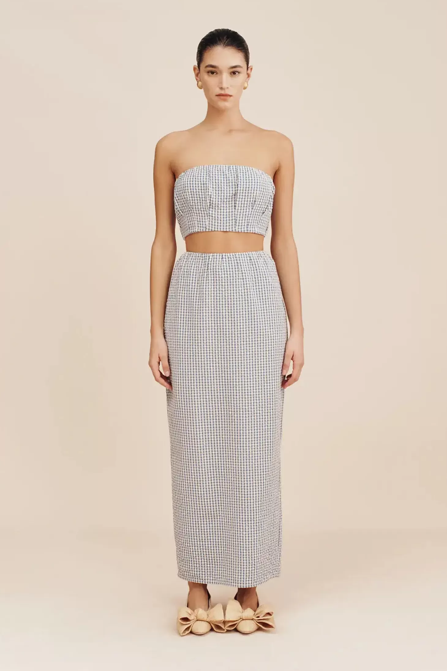 Skirts | Matching Sets<POSSE MIRA SKIRT GinghamBlue&Cream