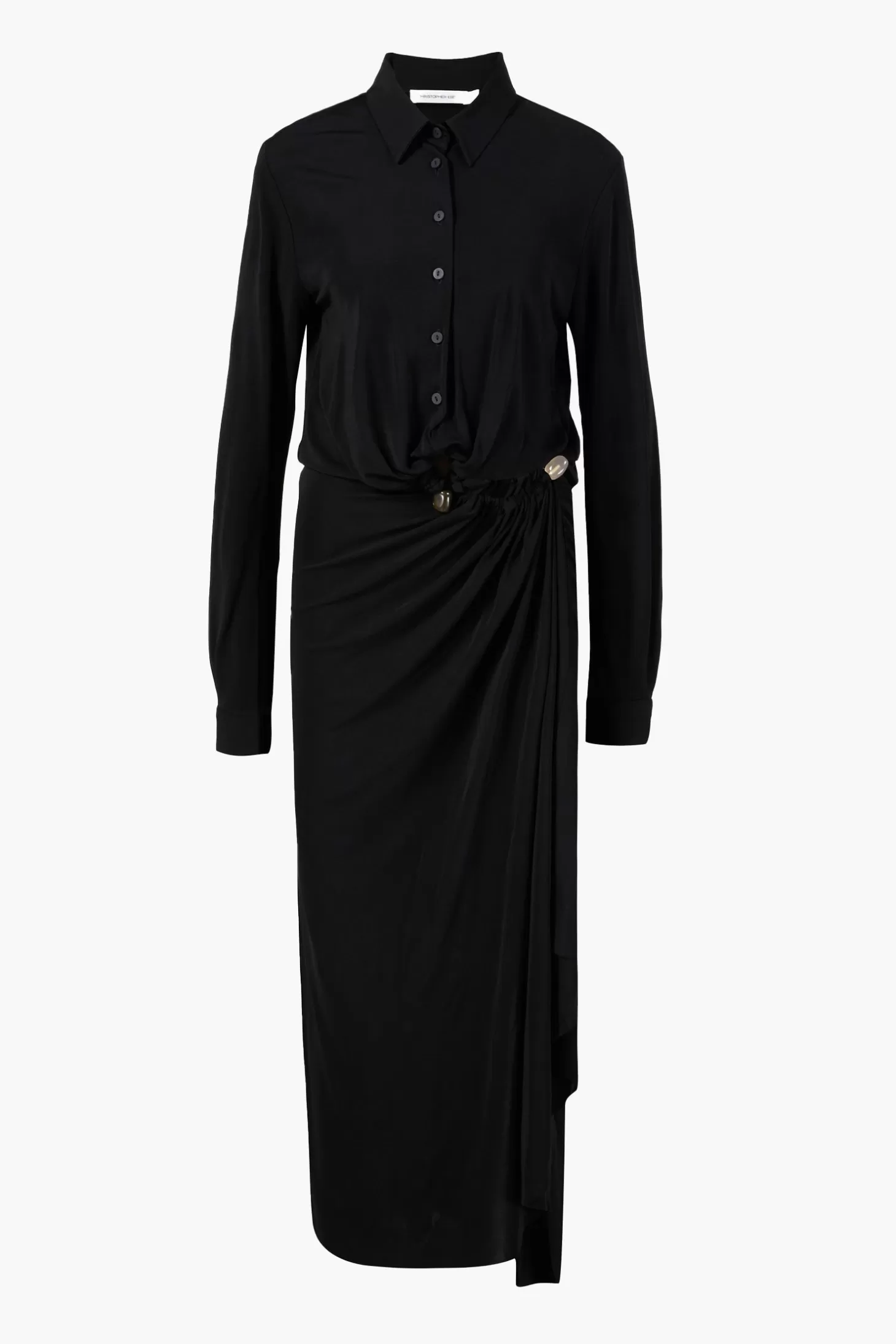 Dresses<CHRISTOPHER ESBER ODESSA STONE SHIRT DRESS Black