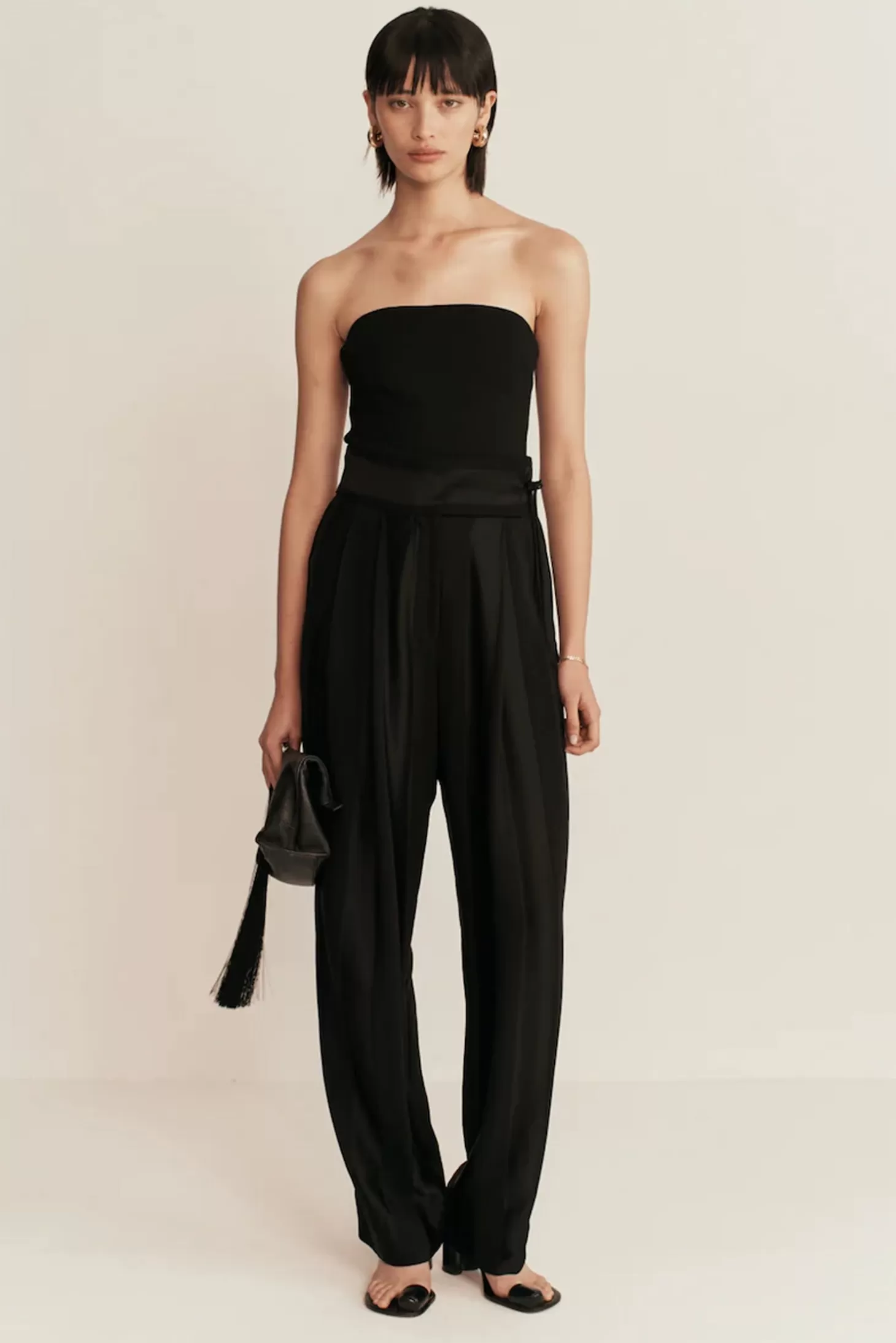 Tops<ESSE OMNIA STRAPLESS TOP Black
