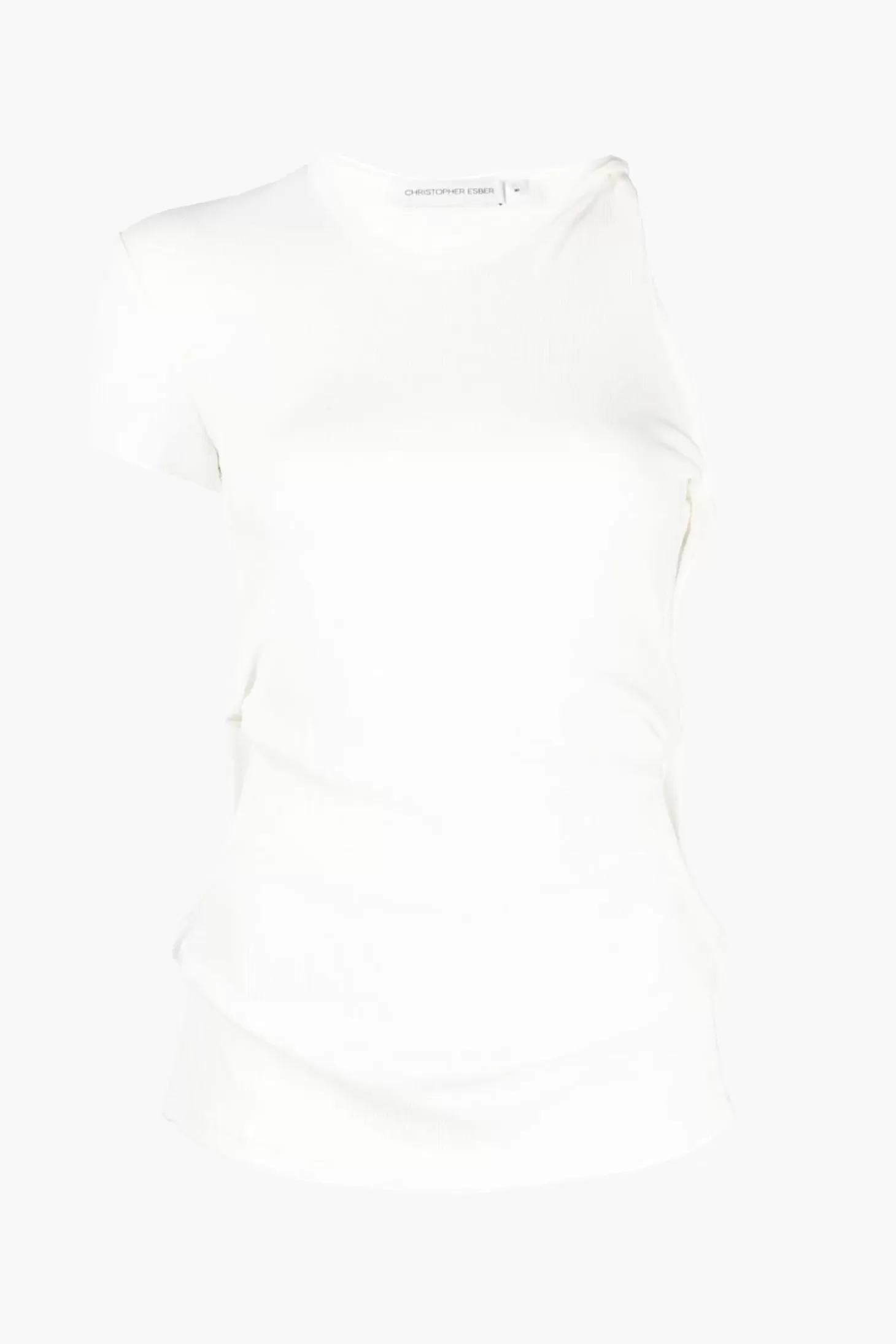 Tops<CHRISTOPHER ESBER OPEN TWIST SIDE TEE White