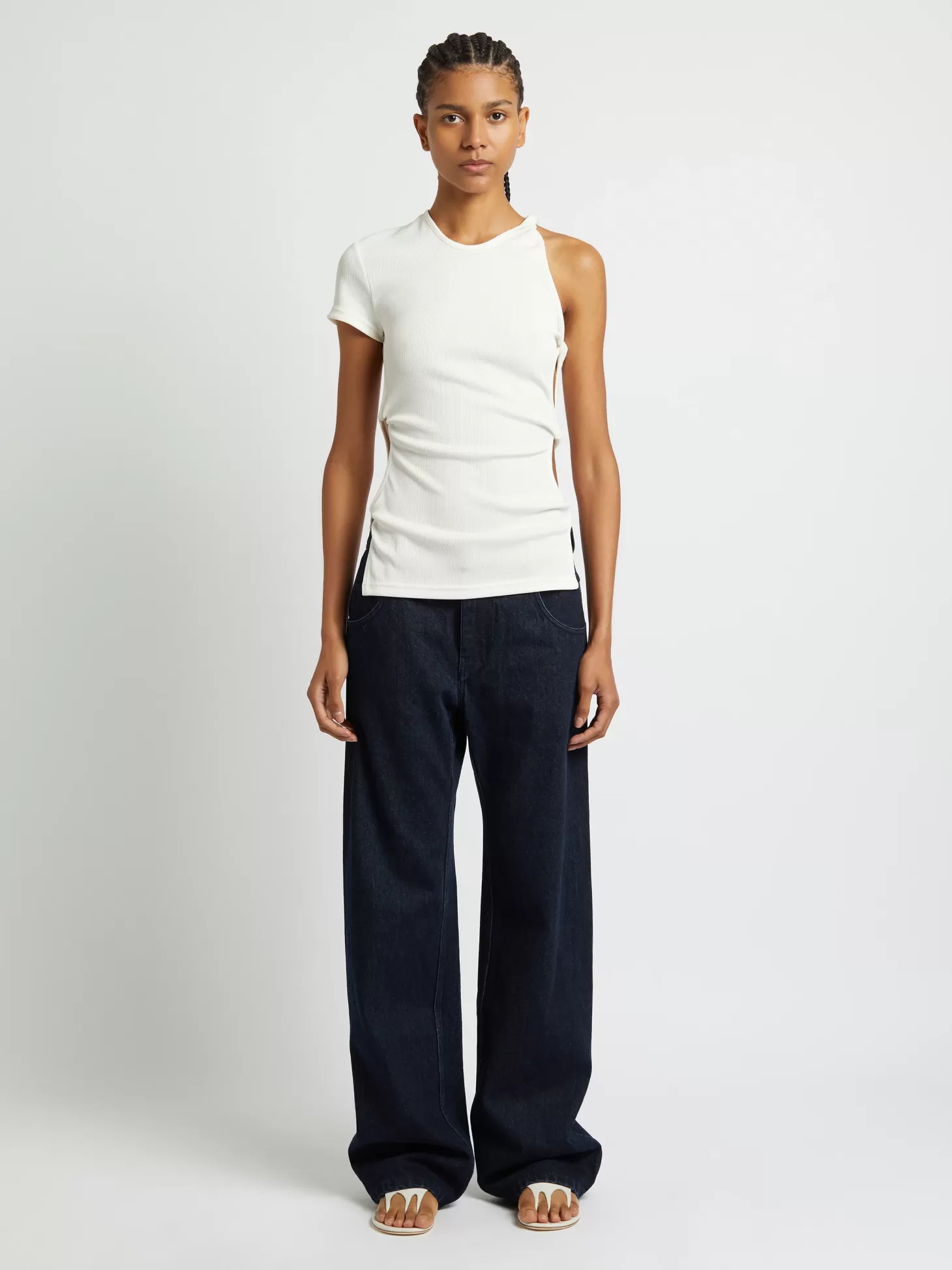 Tops<CHRISTOPHER ESBER OPEN TWIST SIDE TEE White