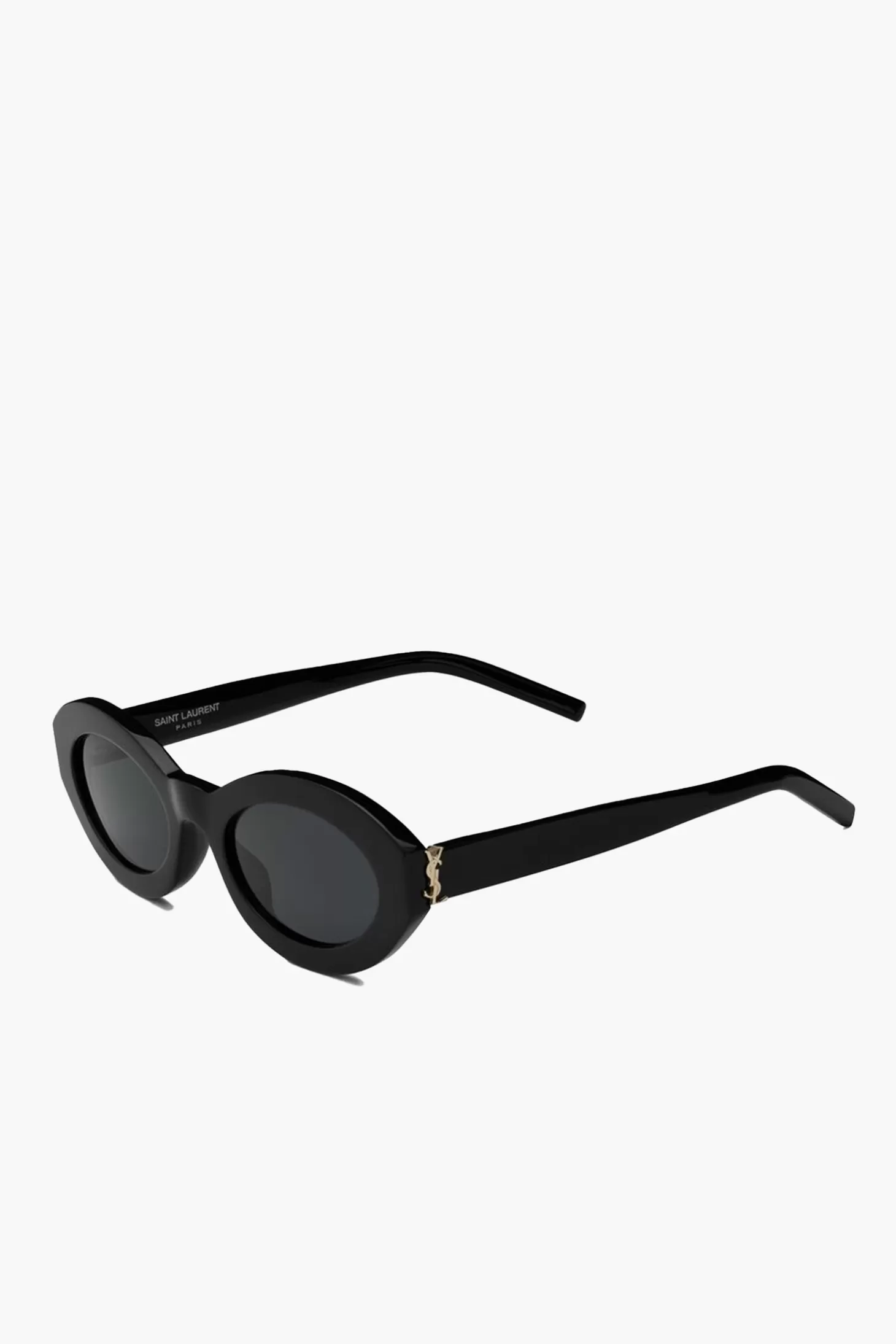 Sunglasses<SAINT LAURENT OVAL ACETATE FRAME SUNGLASSES BlackandLightGold