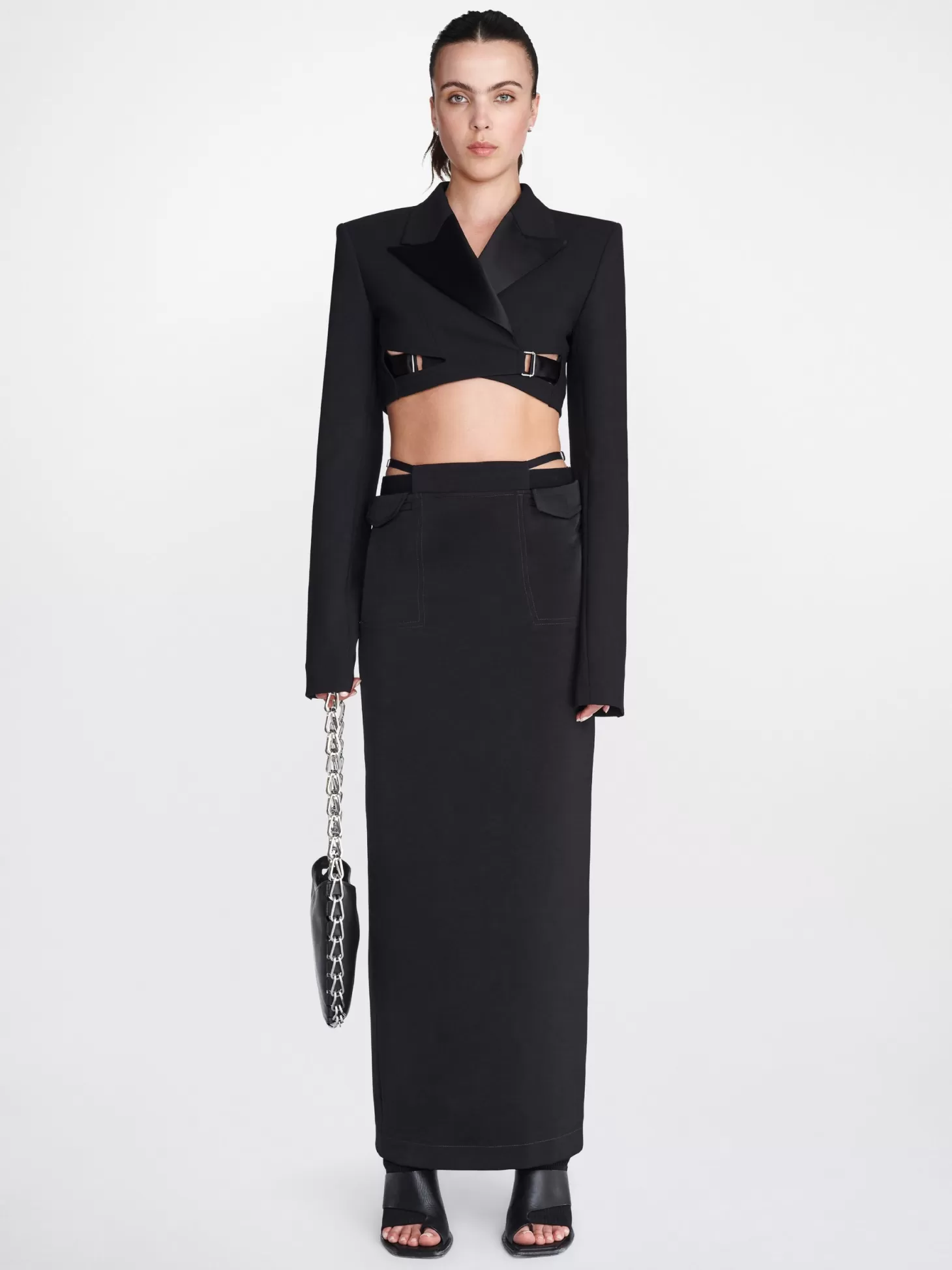 Skirts<DION LEE POCKET COLUMN SKIRT Black