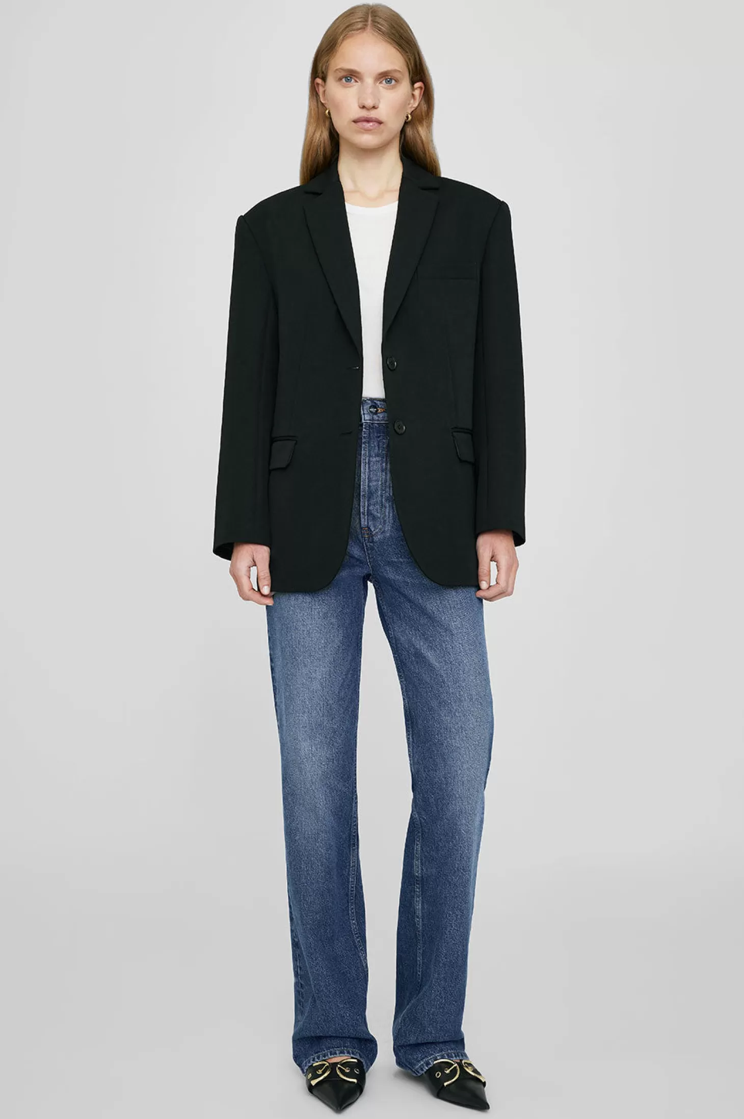 Jackets<ANINE BING QUINN BLAZER Black