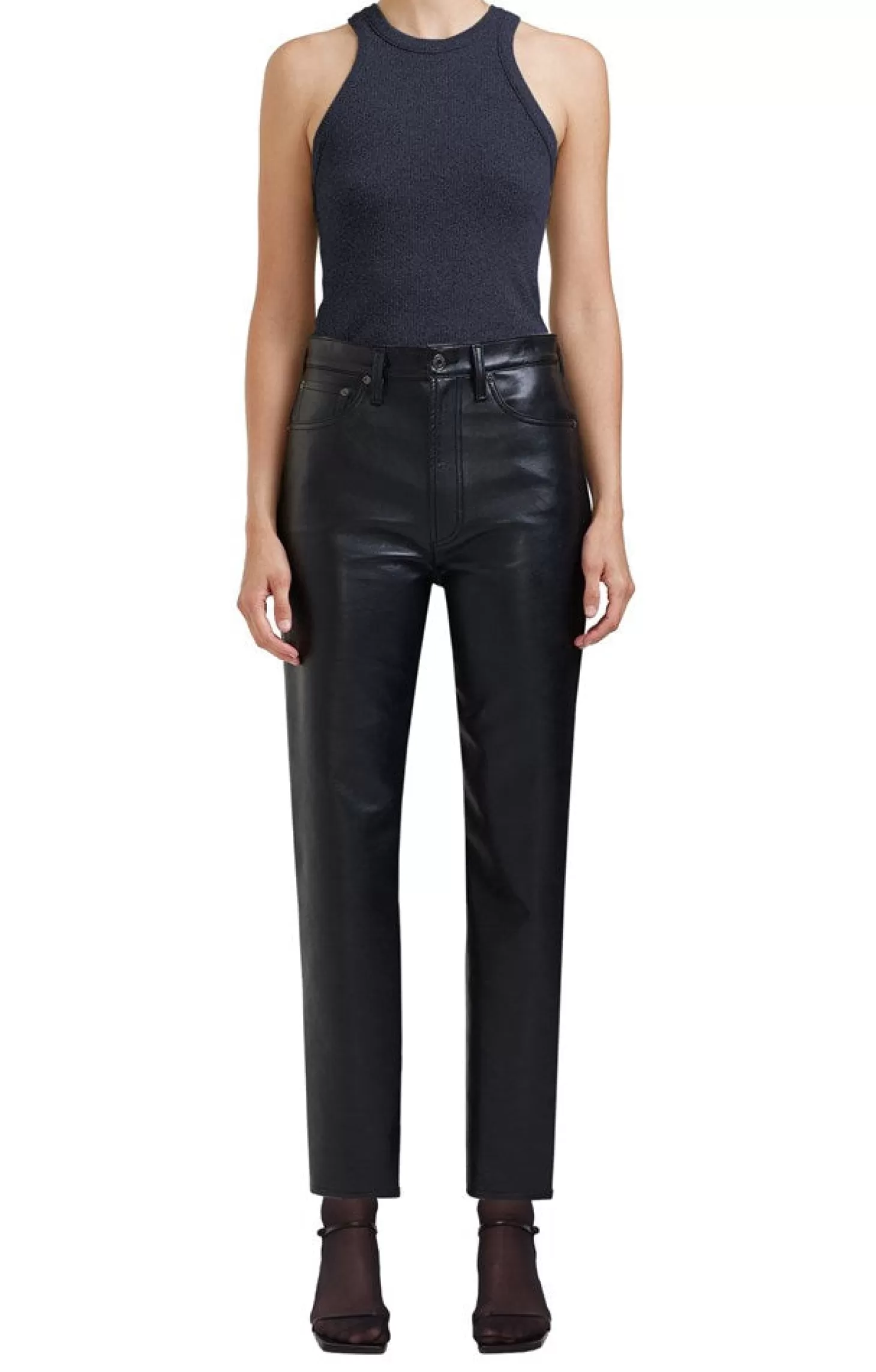 Pants<AGOLDE RECYCLED LEATHER RILEY LONG