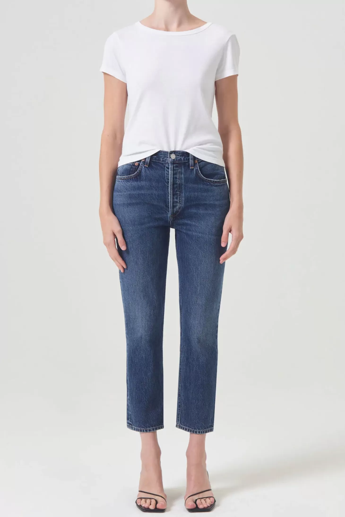 Denim<AGOLDE RILEY HIGH RISE STRAIGHT CROP