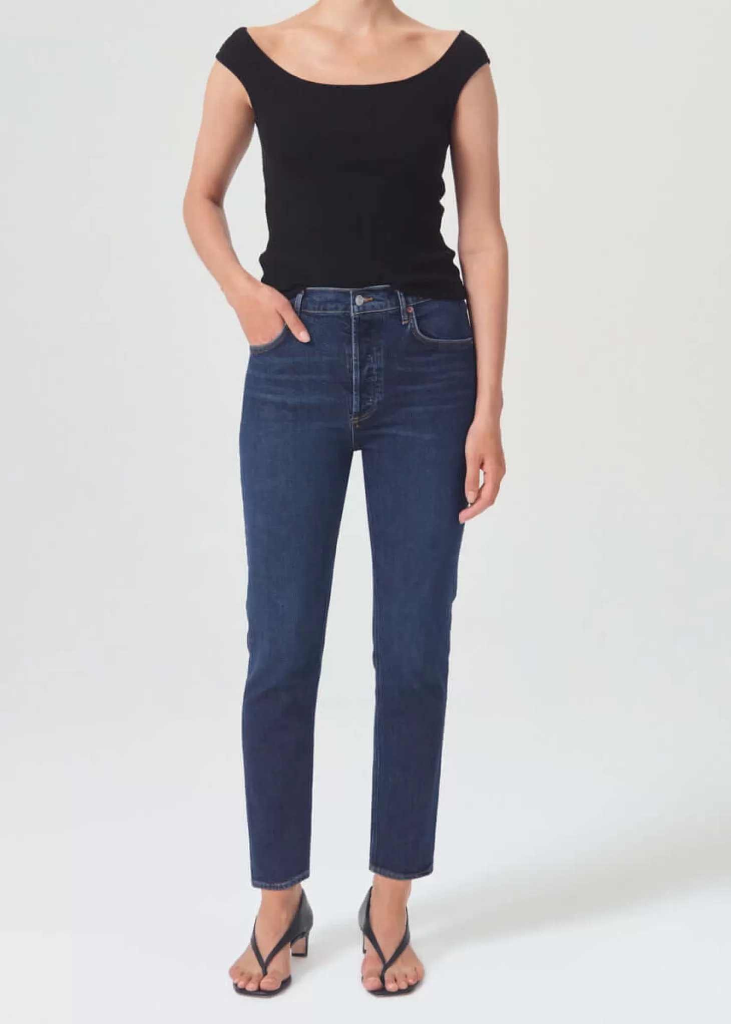 Denim<AGOLDE RILEY HIGH RISE STRAIGHT LONG