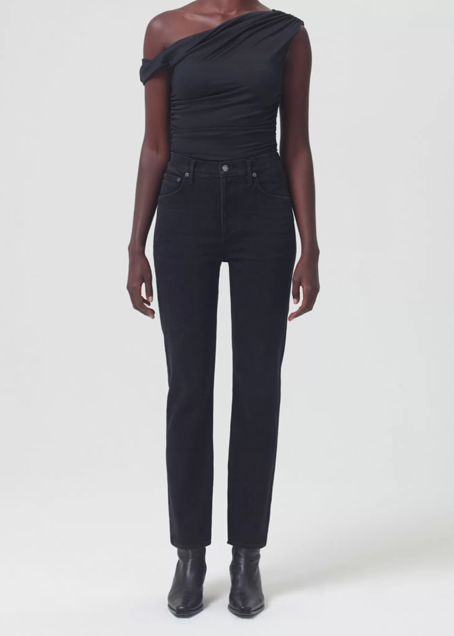 Denim<AGOLDE RILEY HIGH RISE STRAIGHT LONG