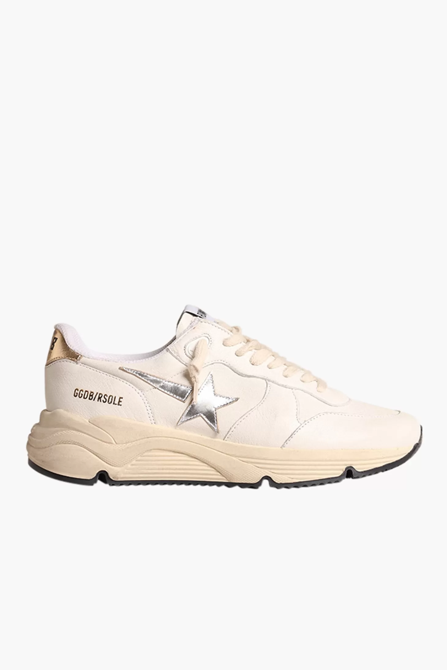 Sneakers<GOLDEN GOOSE RUNNING SOLE SNEAKER WHITE/SILVER/GOLD