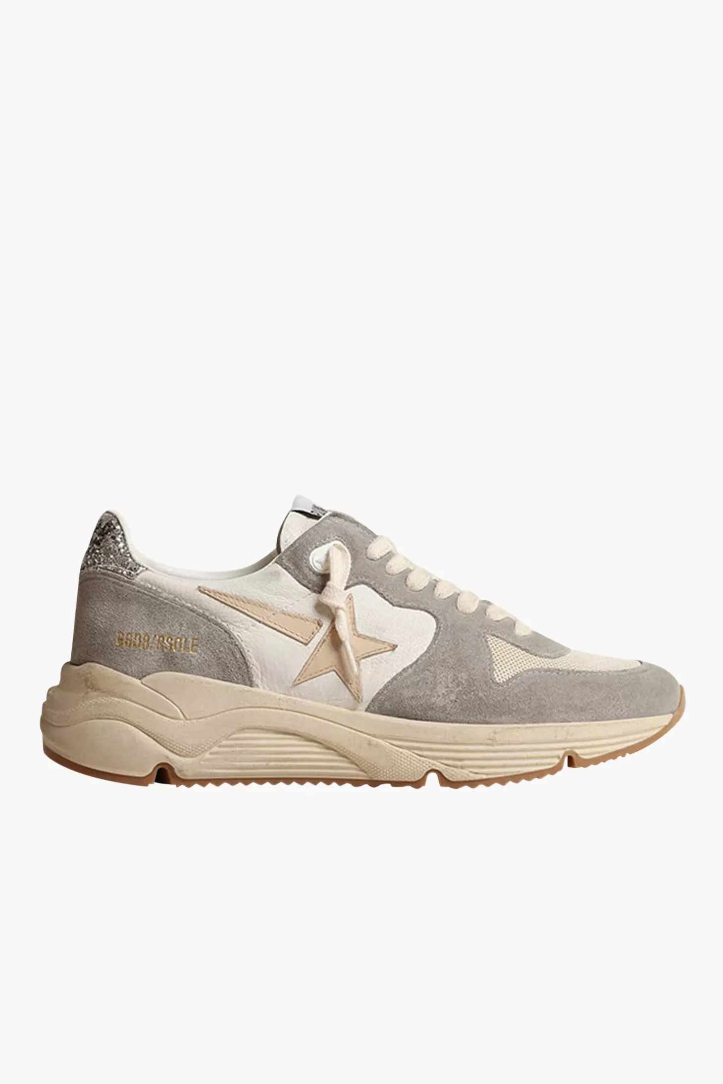 Sneakers<GOLDEN GOOSE RUNNING SOLE SNEAKER SILVER/WHITE/CREAM/SMOKEGREY/SILVER