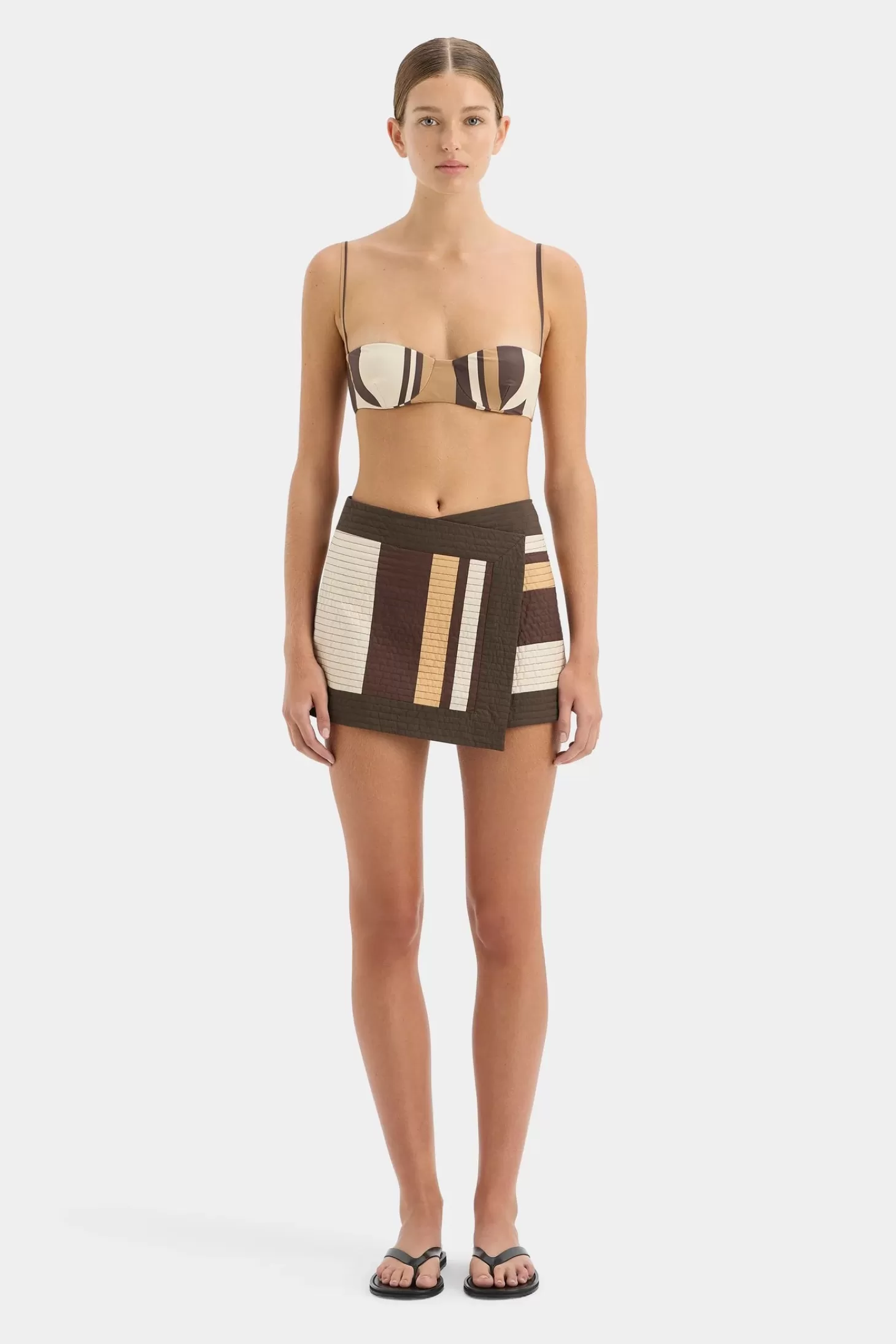 Skirts<SIR SAVANNA WRAP MINI SKIRT CatinaStripePrint