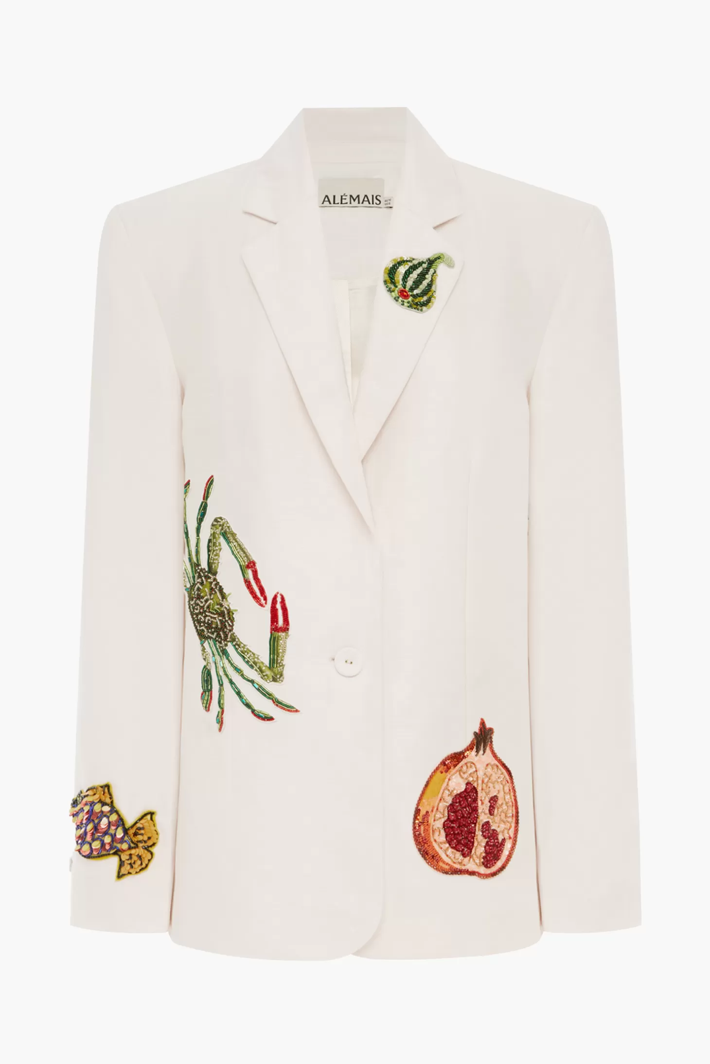 Jackets<ALÉMAIS SEB EMBELLISHED BLAZER Cream