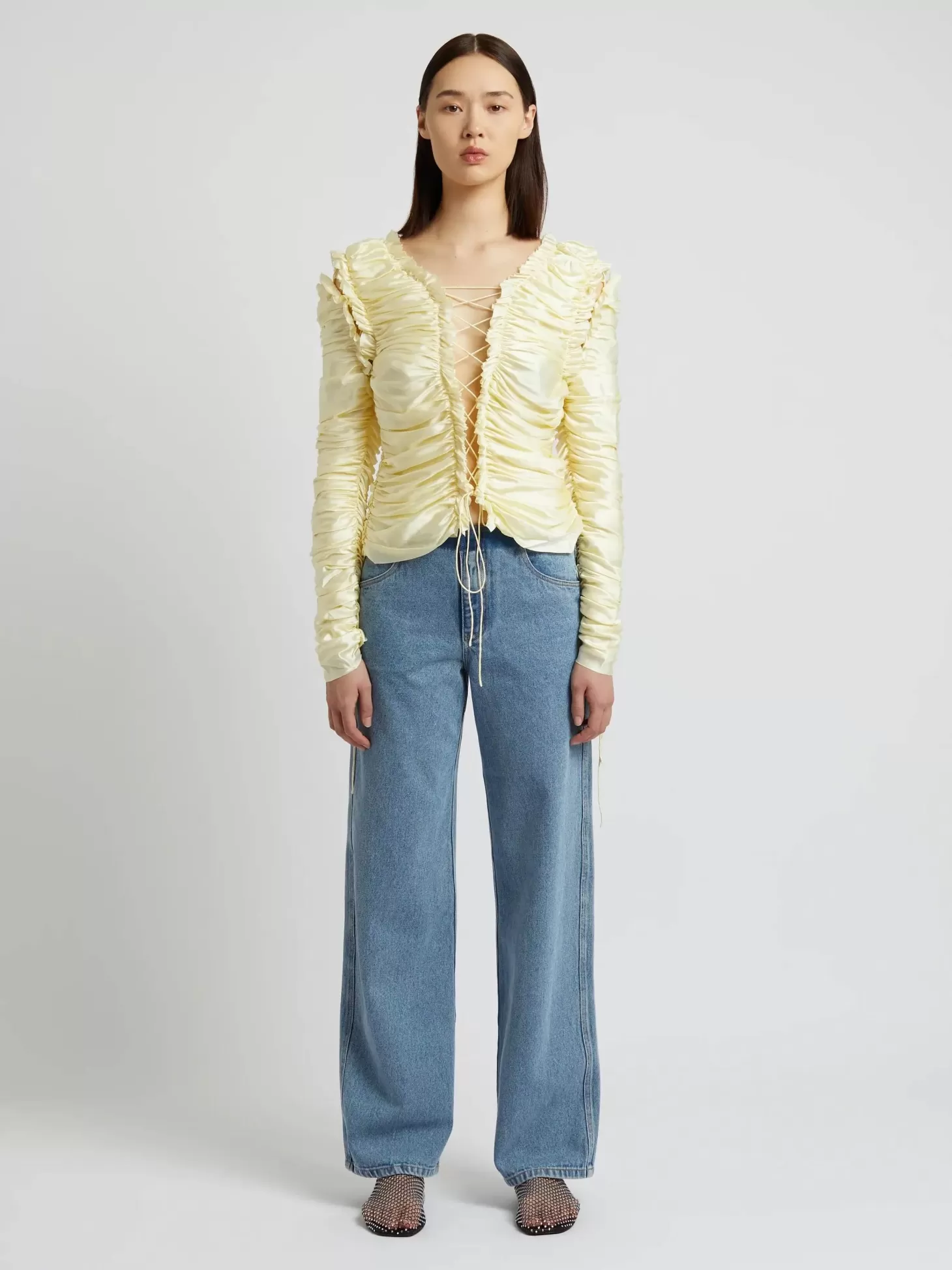 Tops<CHRISTOPHER ESBER SEQUENCE SILK TOP Butter