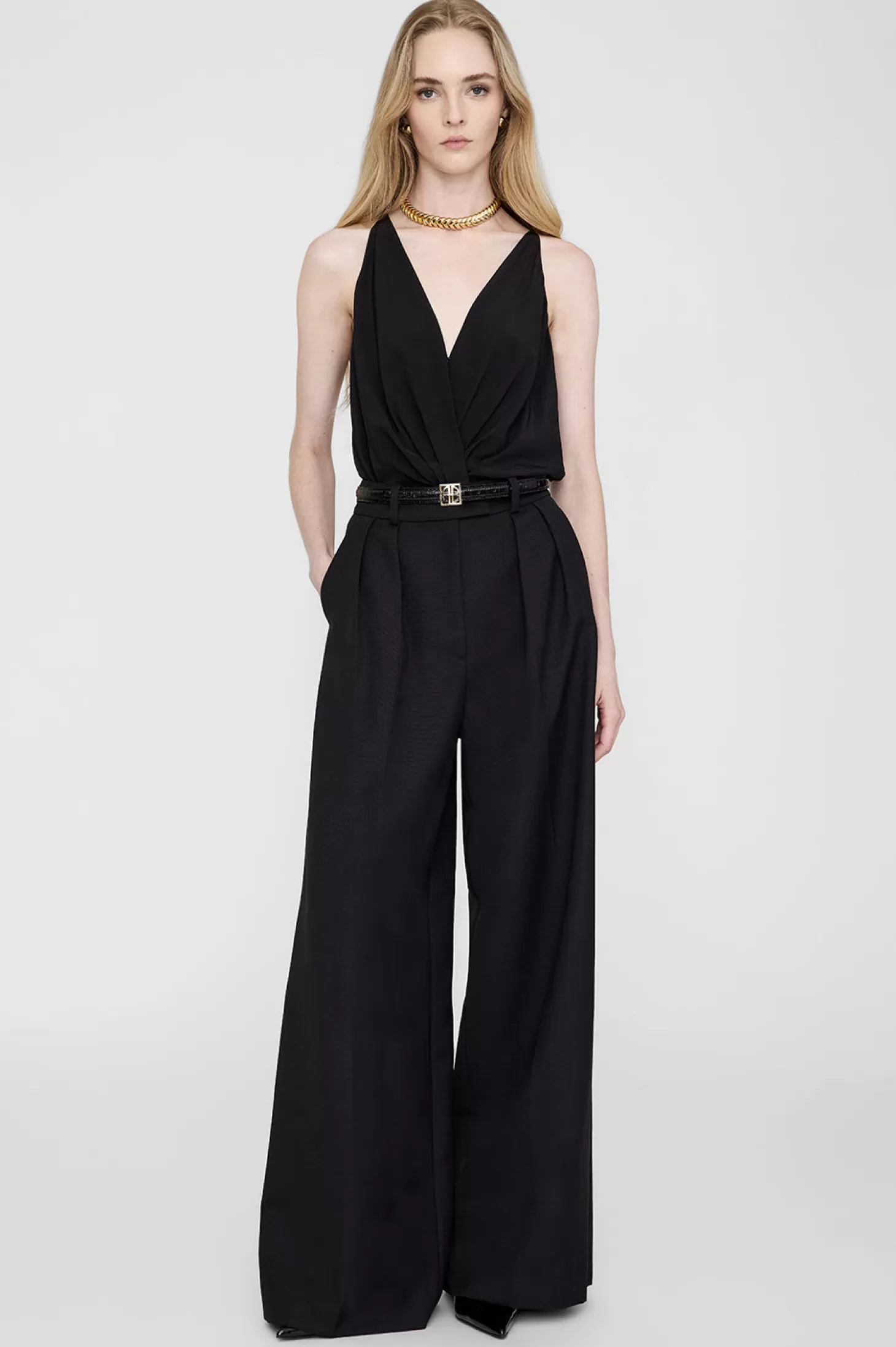Tops<ANINE BING SHILOH BODYSUIT Black