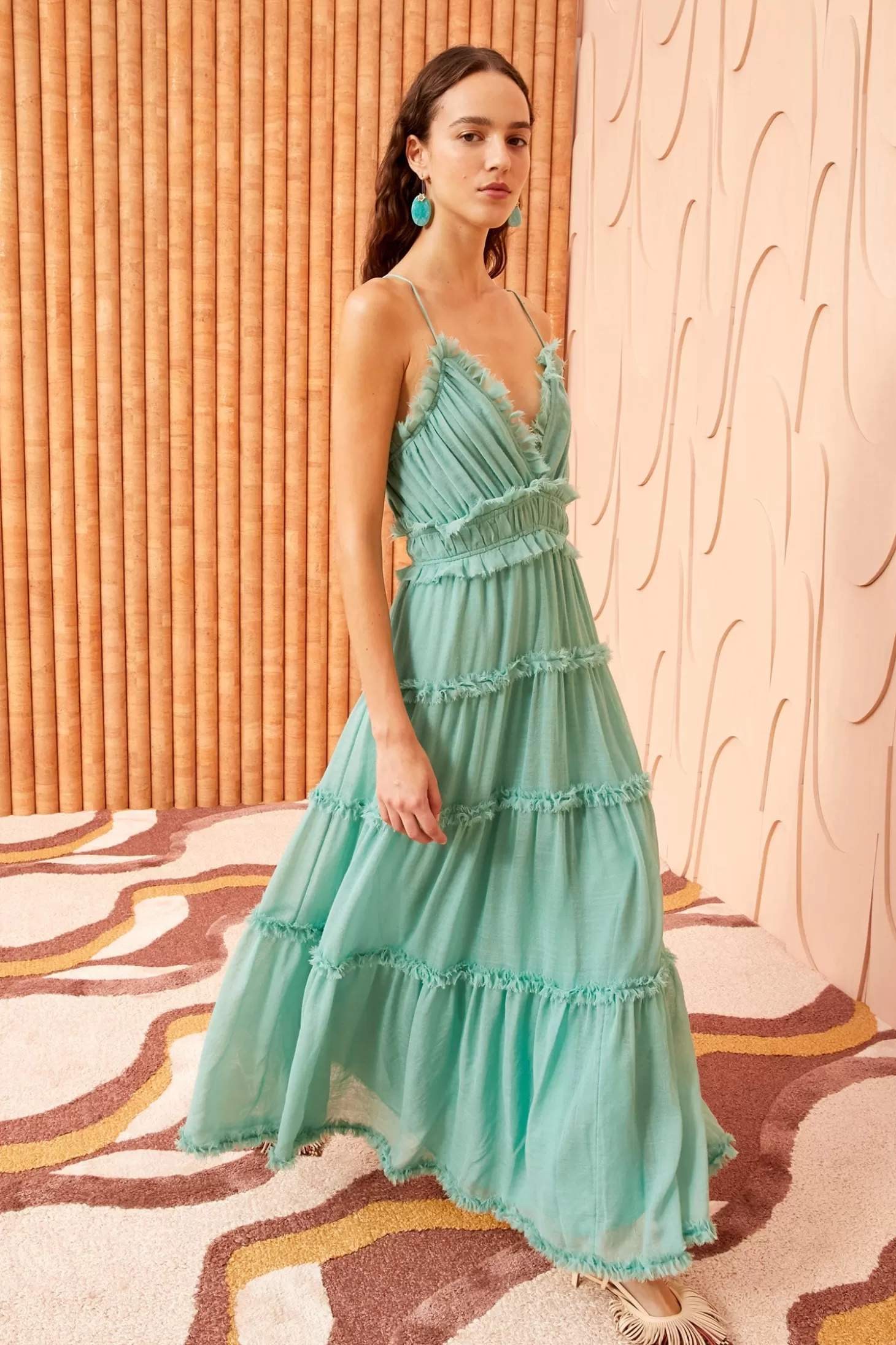 Dresses<ULLA JOHNSON SHYLA GOWN SeaGlass