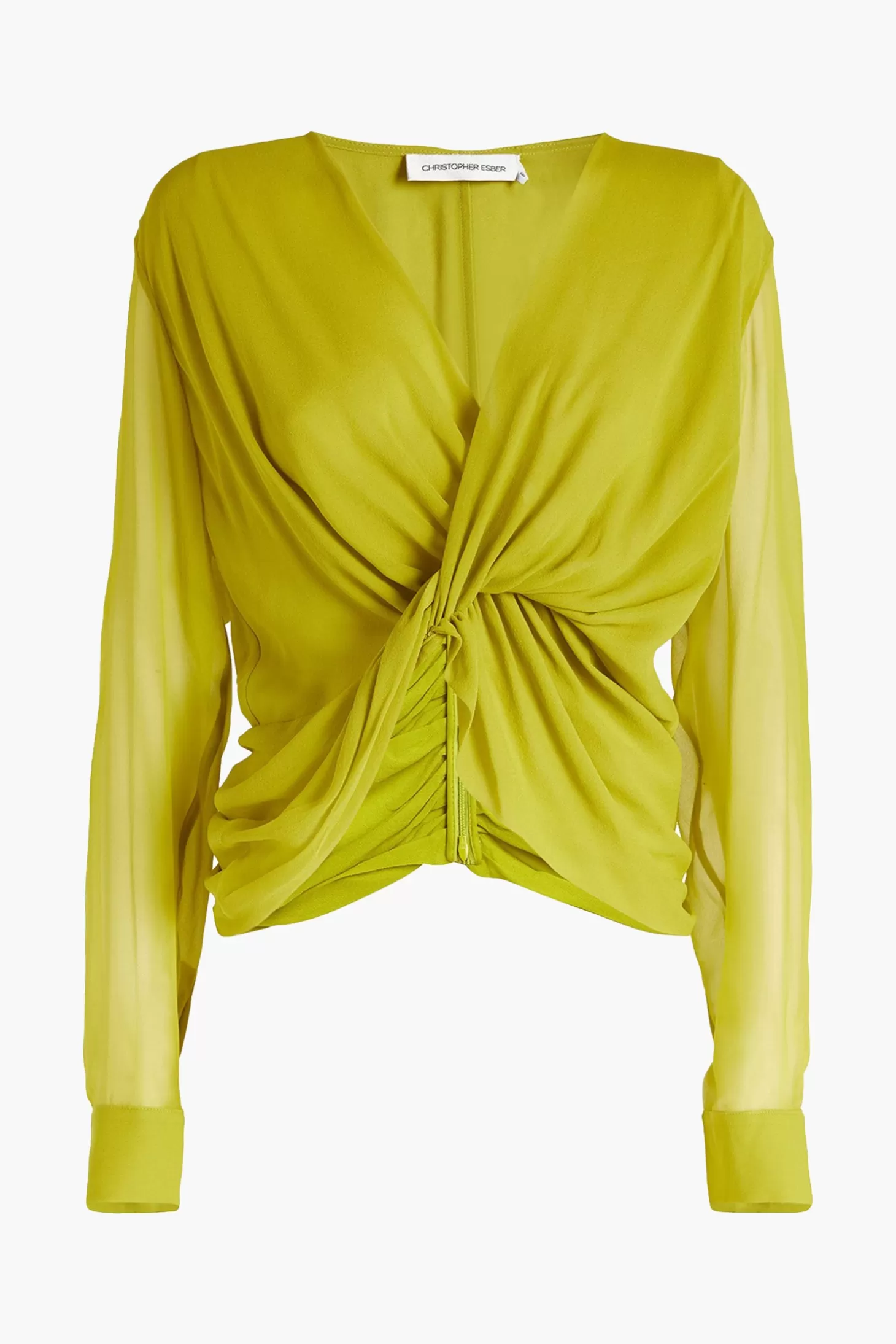 Tops<CHRISTOPHER ESBER SILK SPRINGS TWIST FRONT TOP Limade