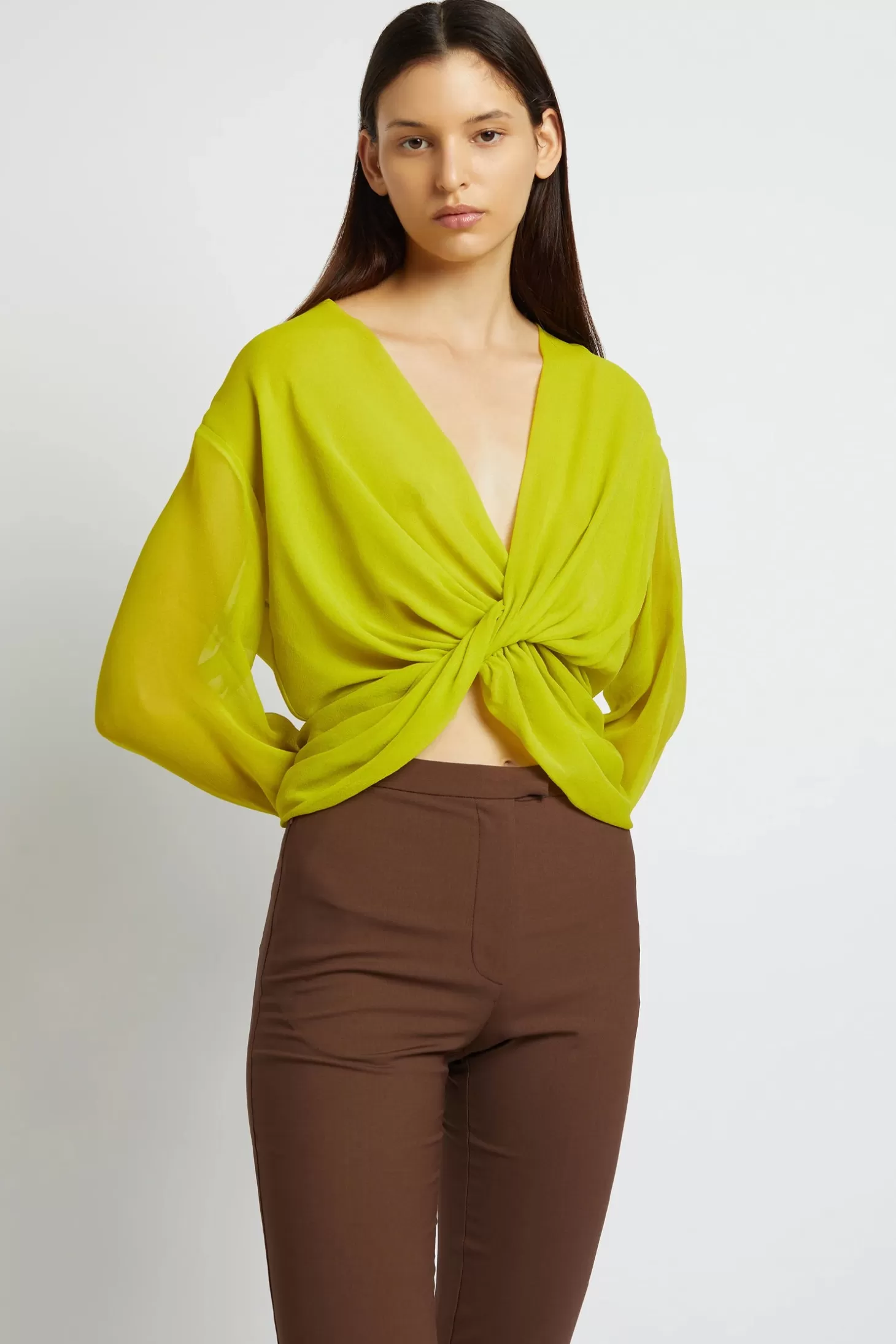 Tops<CHRISTOPHER ESBER SILK SPRINGS TWIST FRONT TOP Limade