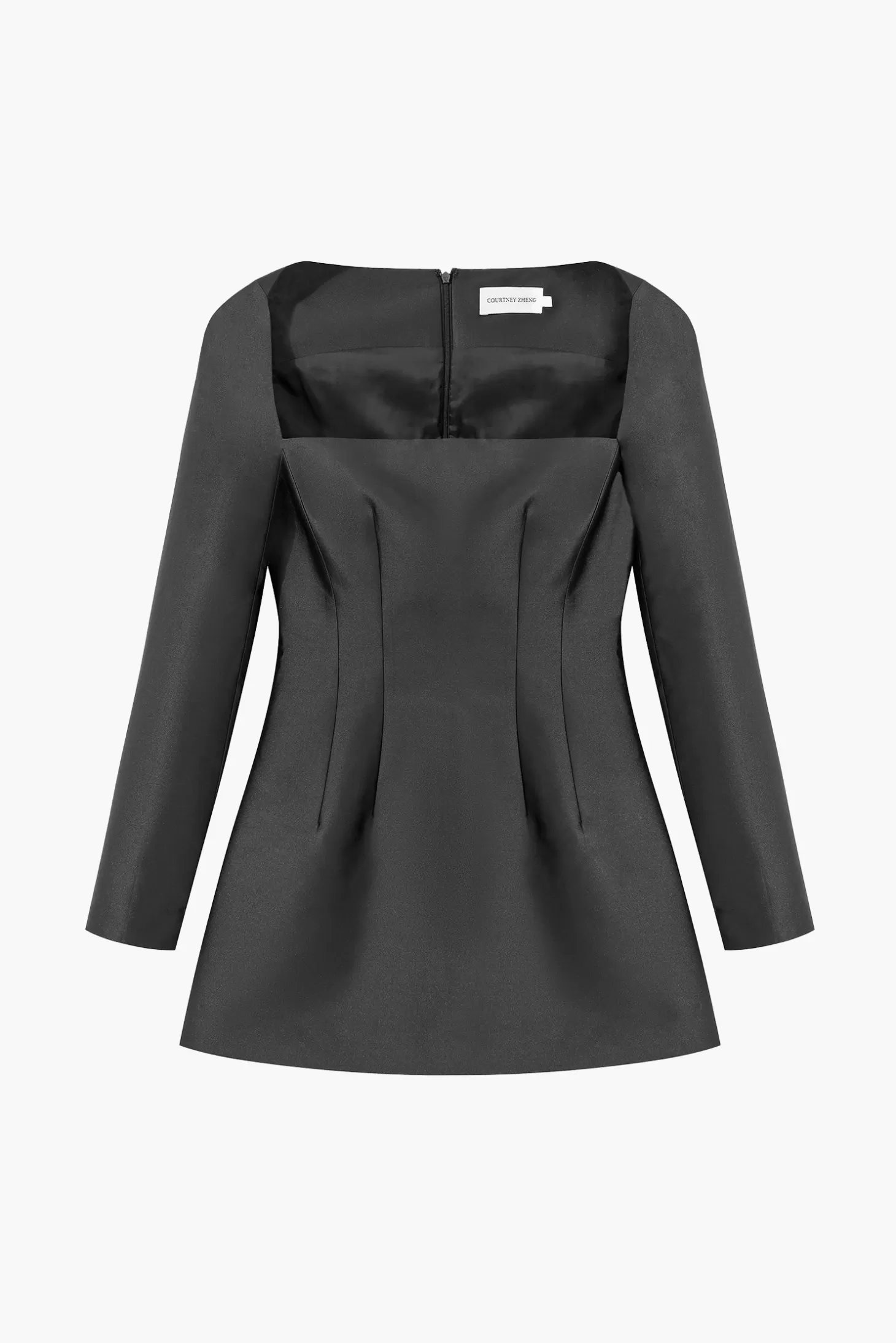 Dresses<COURTNEY ZHENG SILK WOOL WIDE NECK L/S DRESS