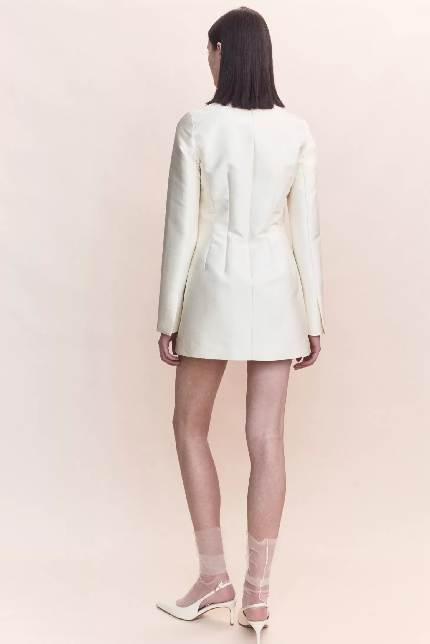 Dresses<COURTNEY ZHENG SILK WOOL WIDE NECK L/S DRESS