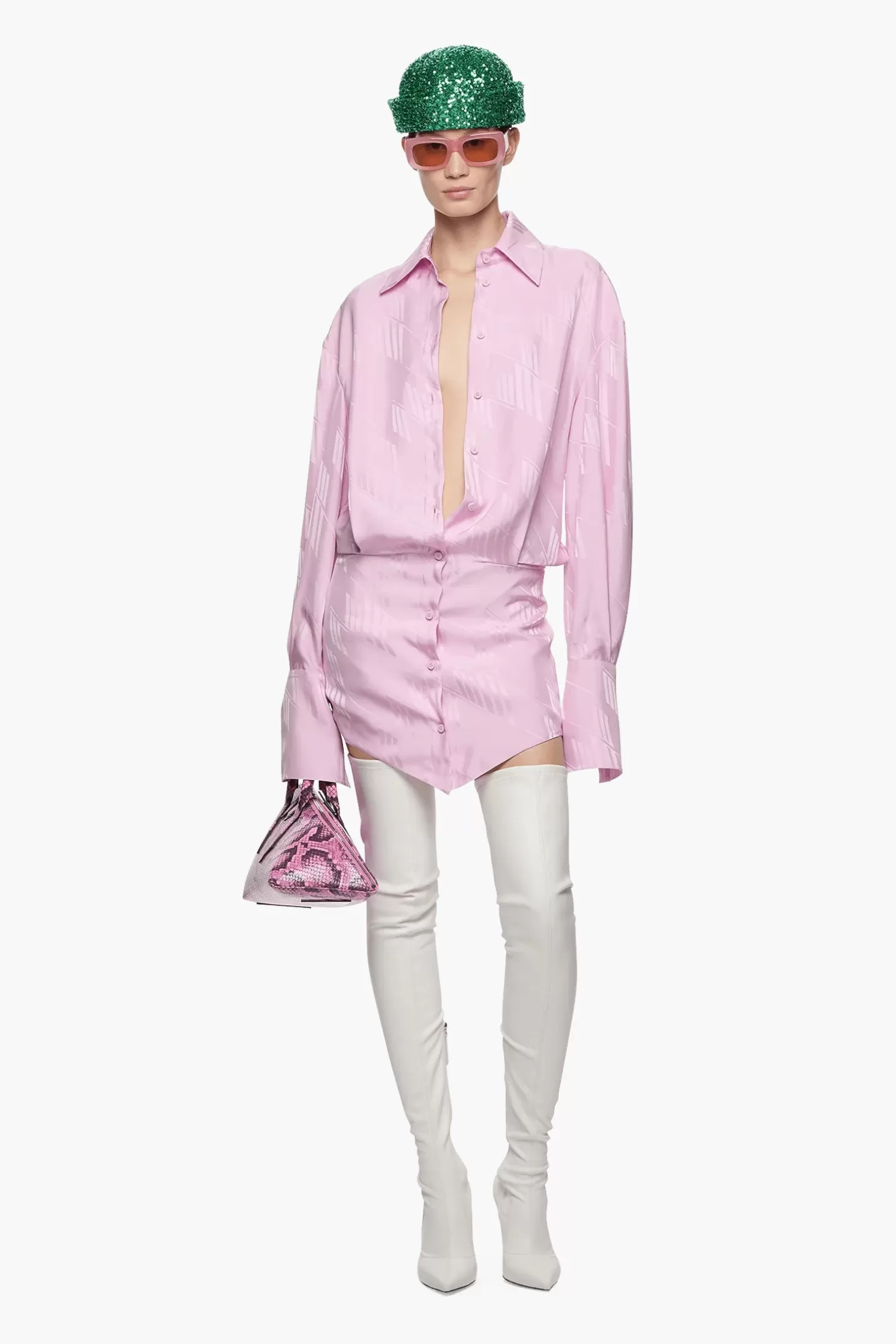 Dresses<THE ATTICO SILVYE MINI DRESS SugarPink