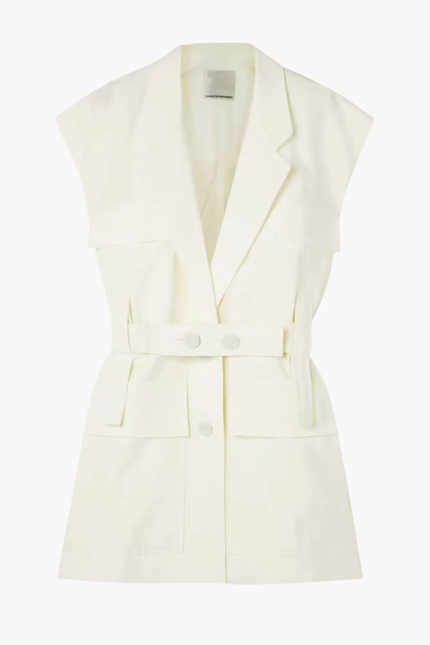 Tops | Vests<CHRISTOPHER ESBER SLEEVELESS BELTED JACKET White