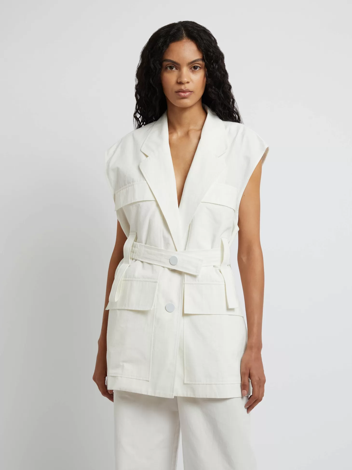Tops | Vests<CHRISTOPHER ESBER SLEEVELESS BELTED JACKET White