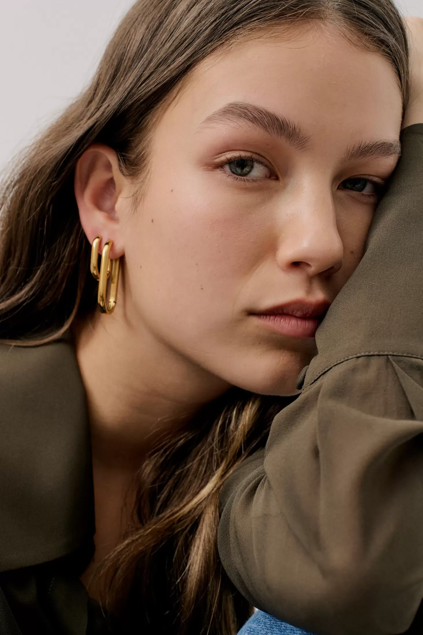 Jewellery<ANNA ROSSI SMALL ELONGATED THICK SQUOVAL Gold