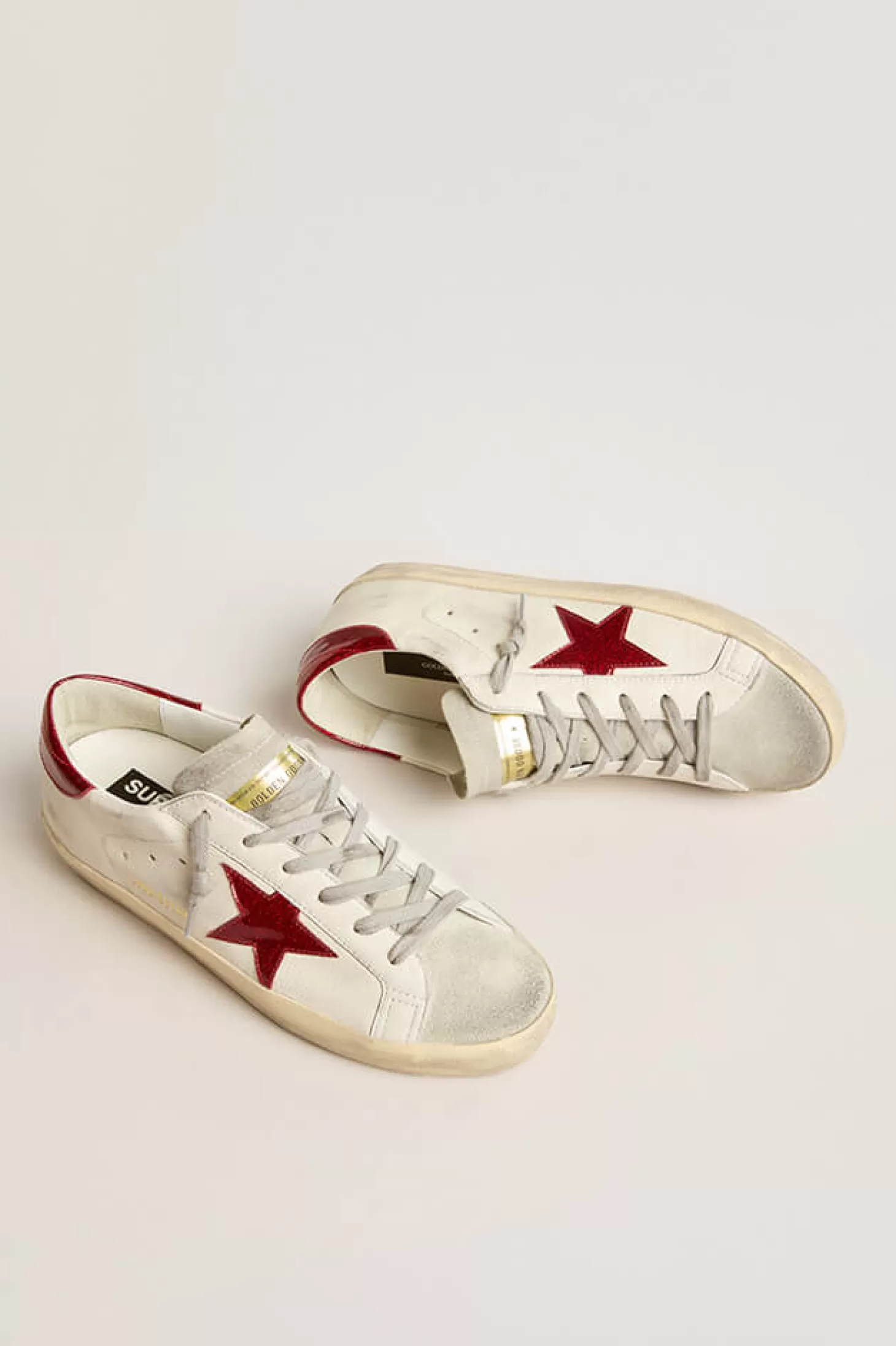Sneakers<GOLDEN GOOSE SUPER-STAR SNEAKER White/Red/Ice