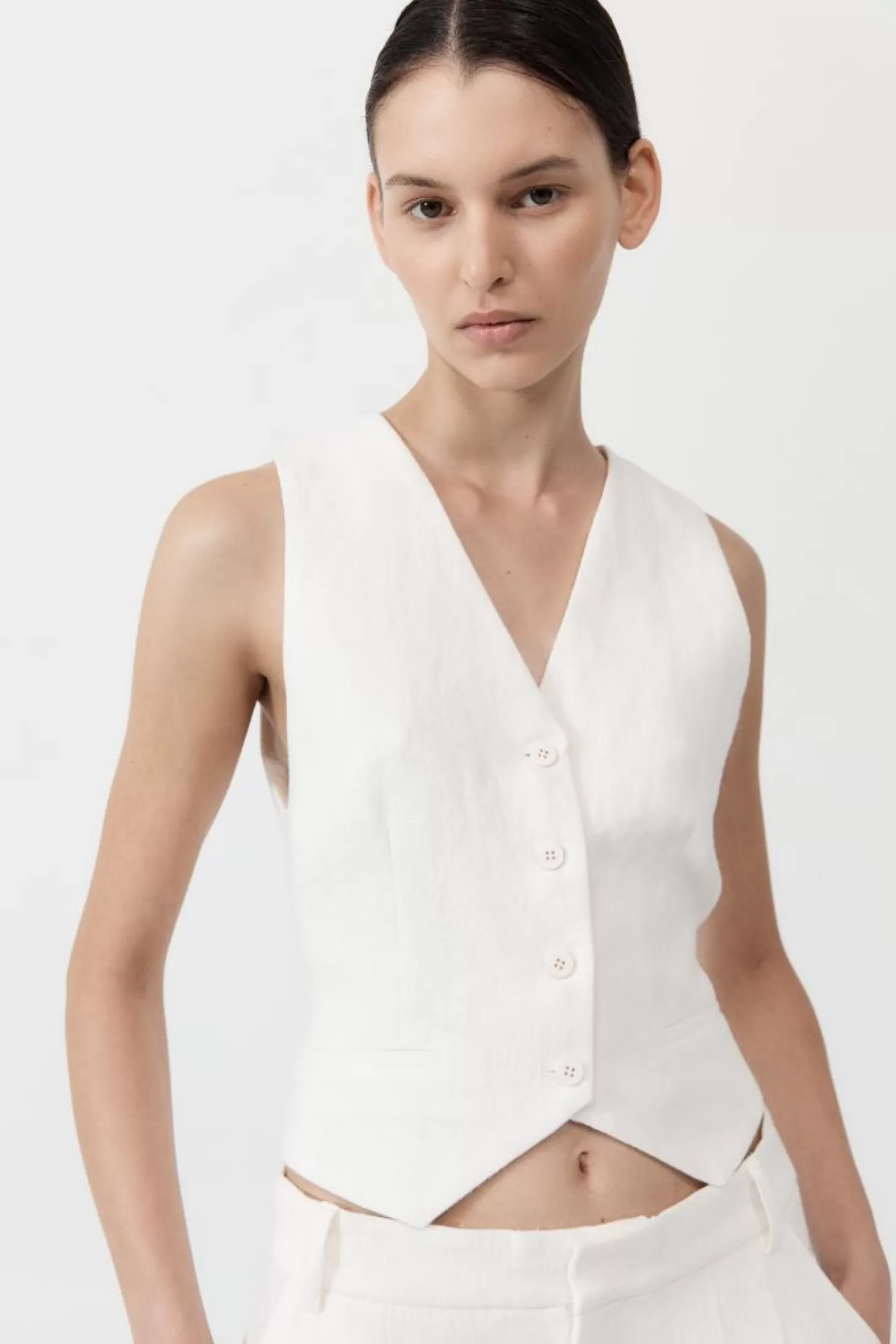 Tops | Matching Sets<ST. AGNI TAILORED LINEN VEST