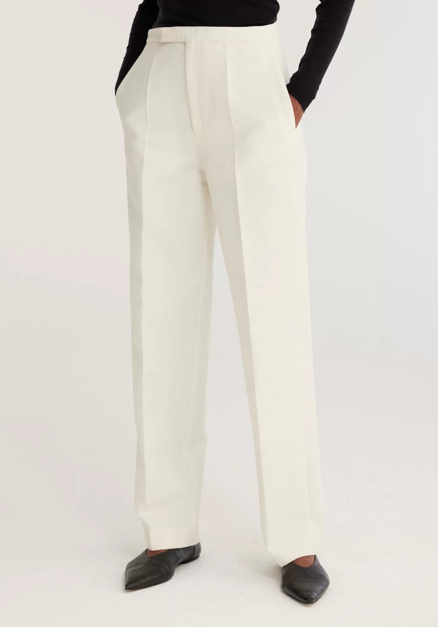 Pants<RÓHE TAILORED WOOL TROUSERS Ivory