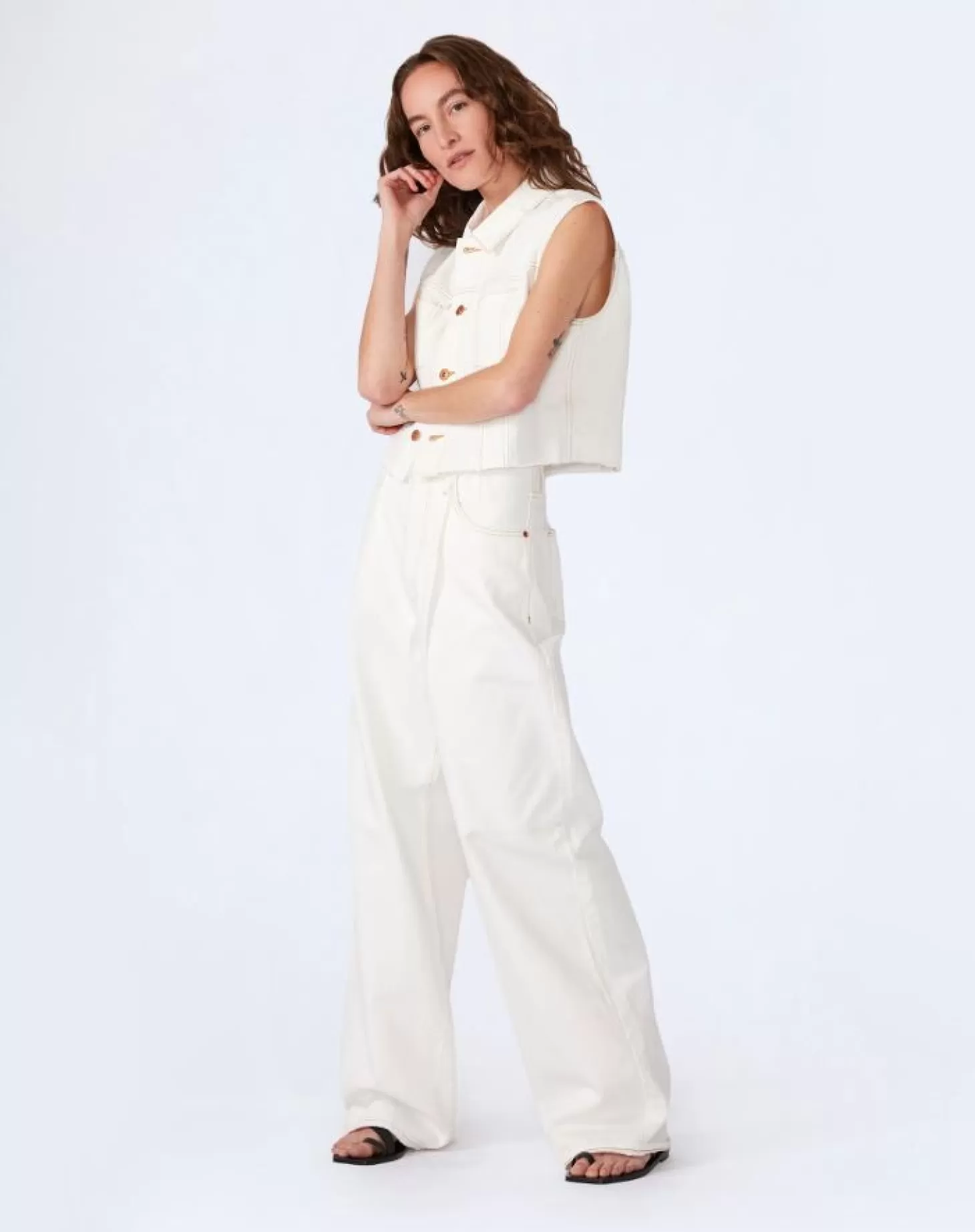 Denim<SLVRLAKE TAYLOR WIDE PLEAT JEAN