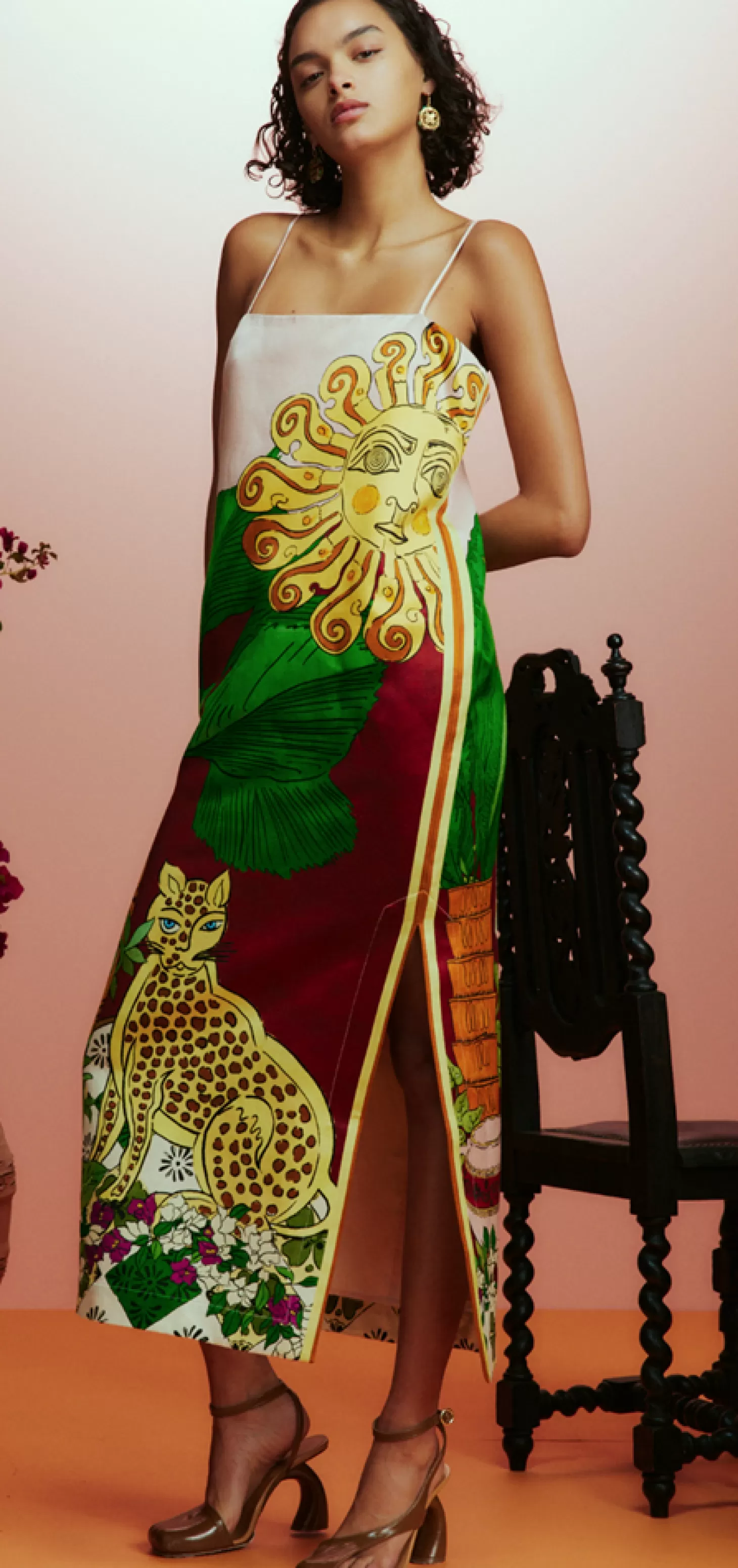 Dresses<ALÉMAIS TIGER SLIP DRESS