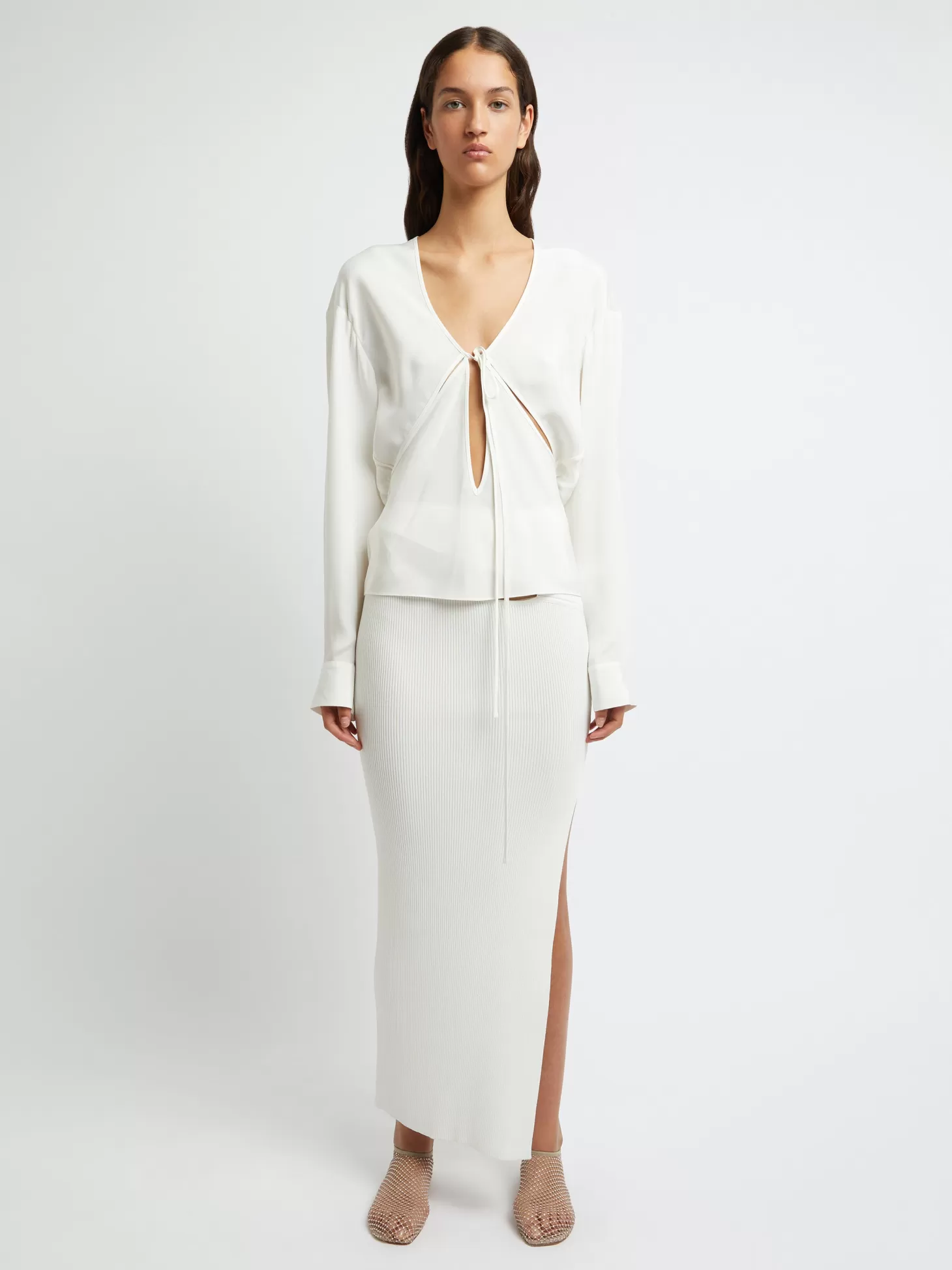 Tops<CHRISTOPHER ESBER TRIQUETRA FRONT TIE SHIRT White