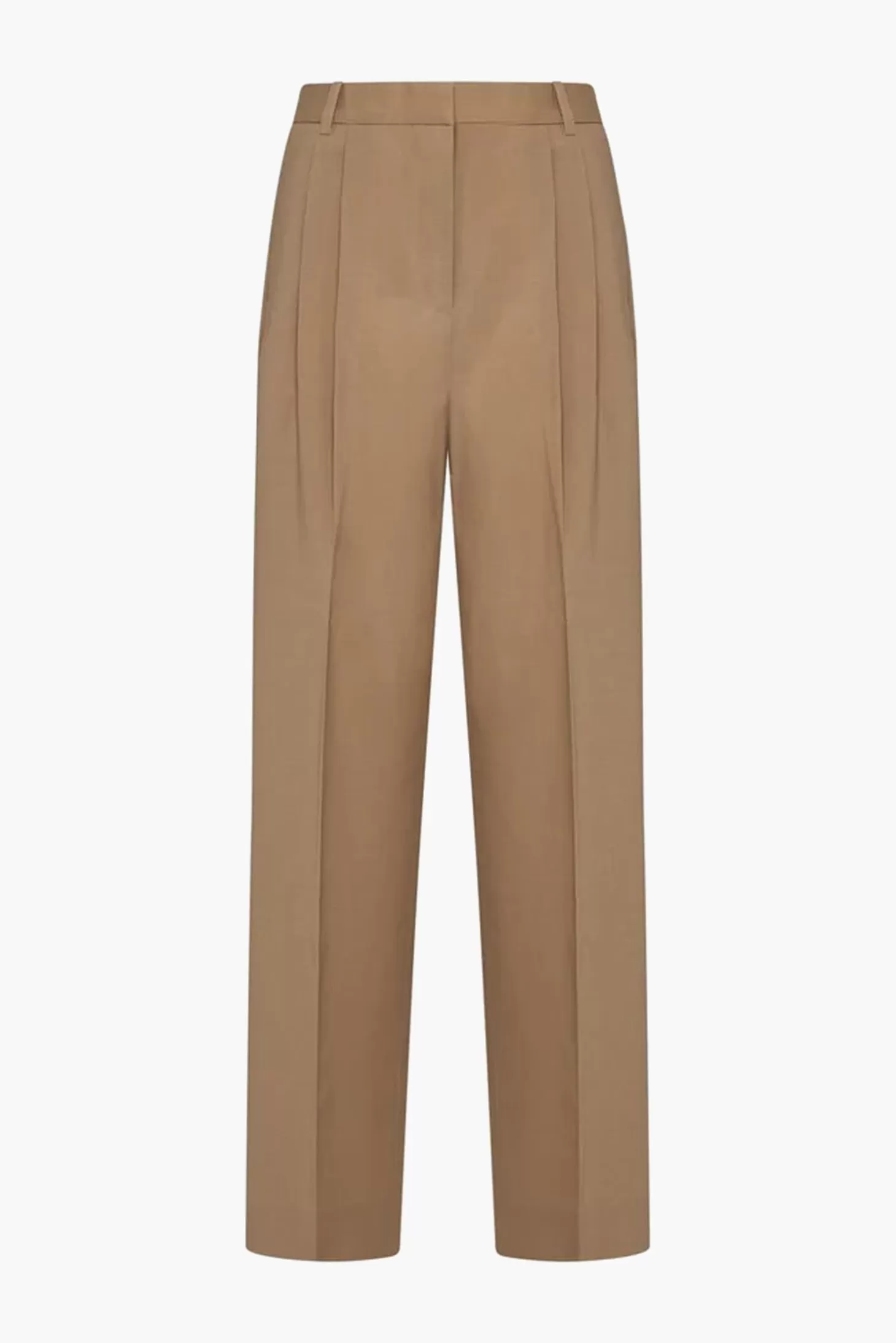Pants<RÓHE WIDE LEG PLEATED TROUSERS Fawwn