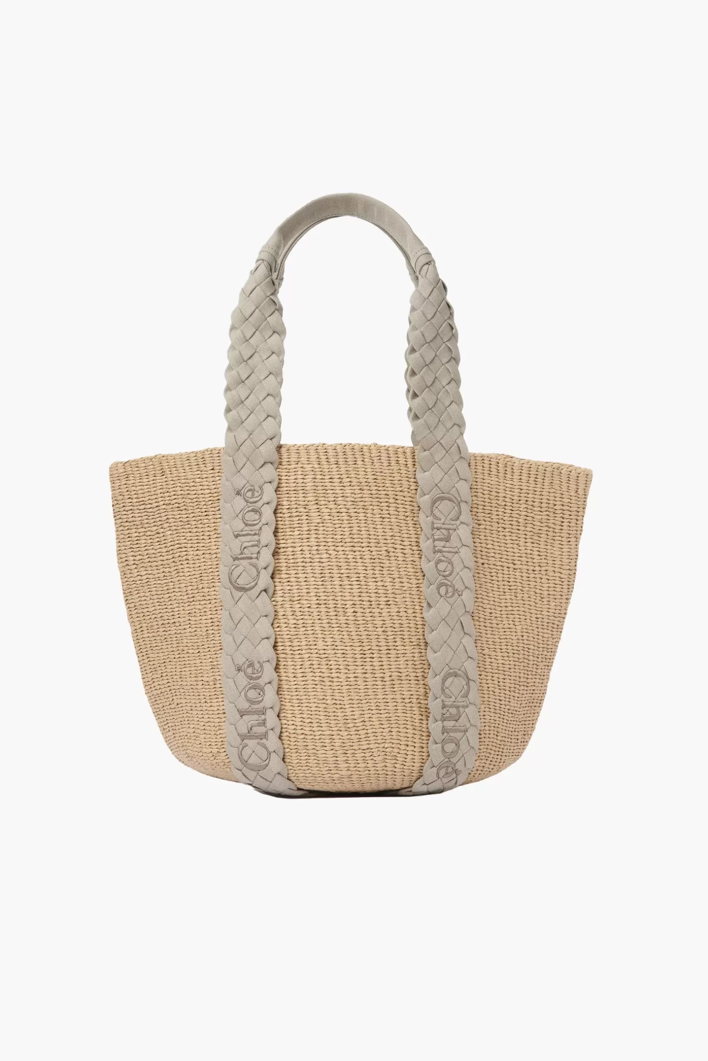 Shoulder | Tote<CHLOÉ WOODY LARGE BASKET PastelGrey