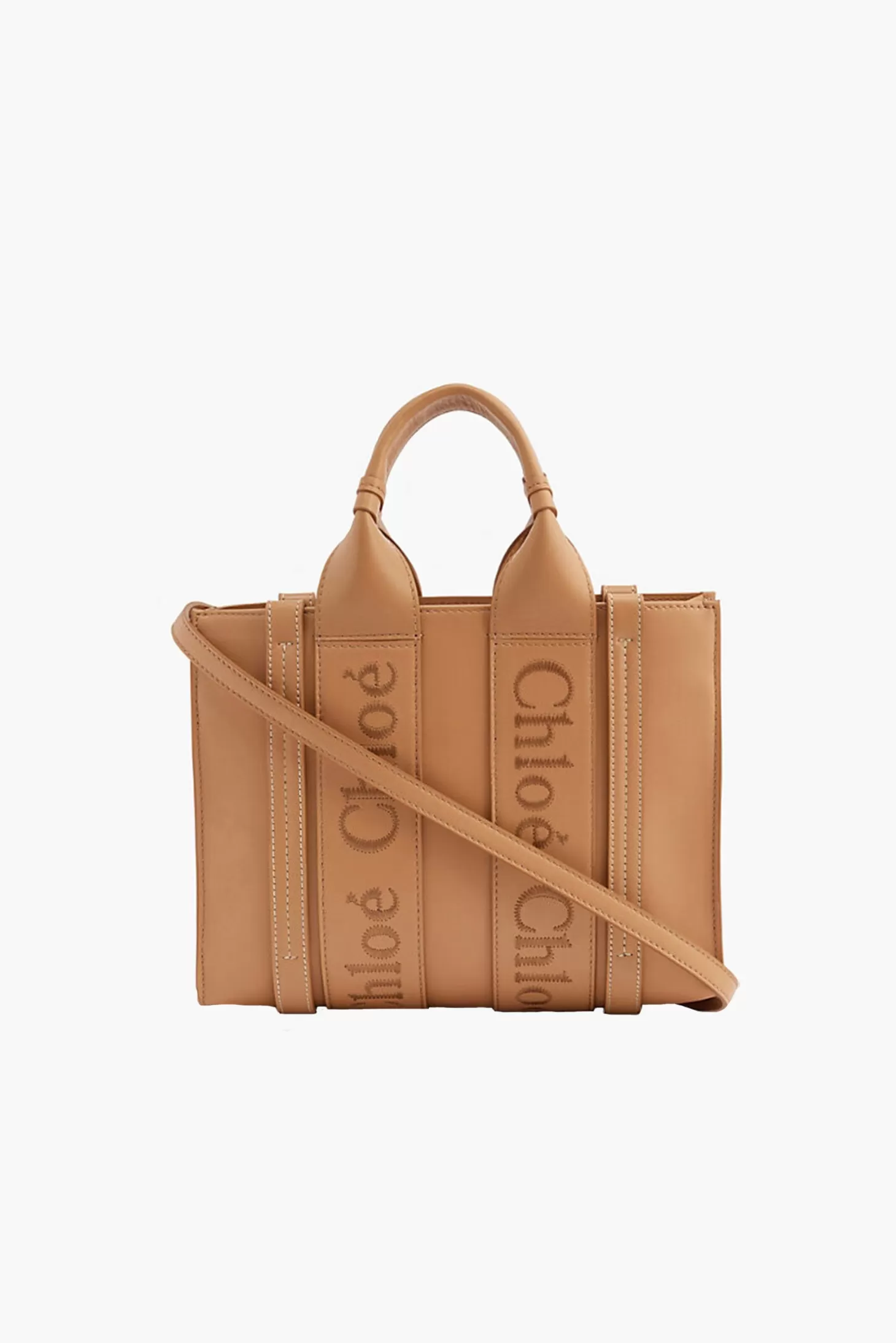 Cross Body<CHLOÉ WOODY SMALL LEATHER TOTE WITH STRAP