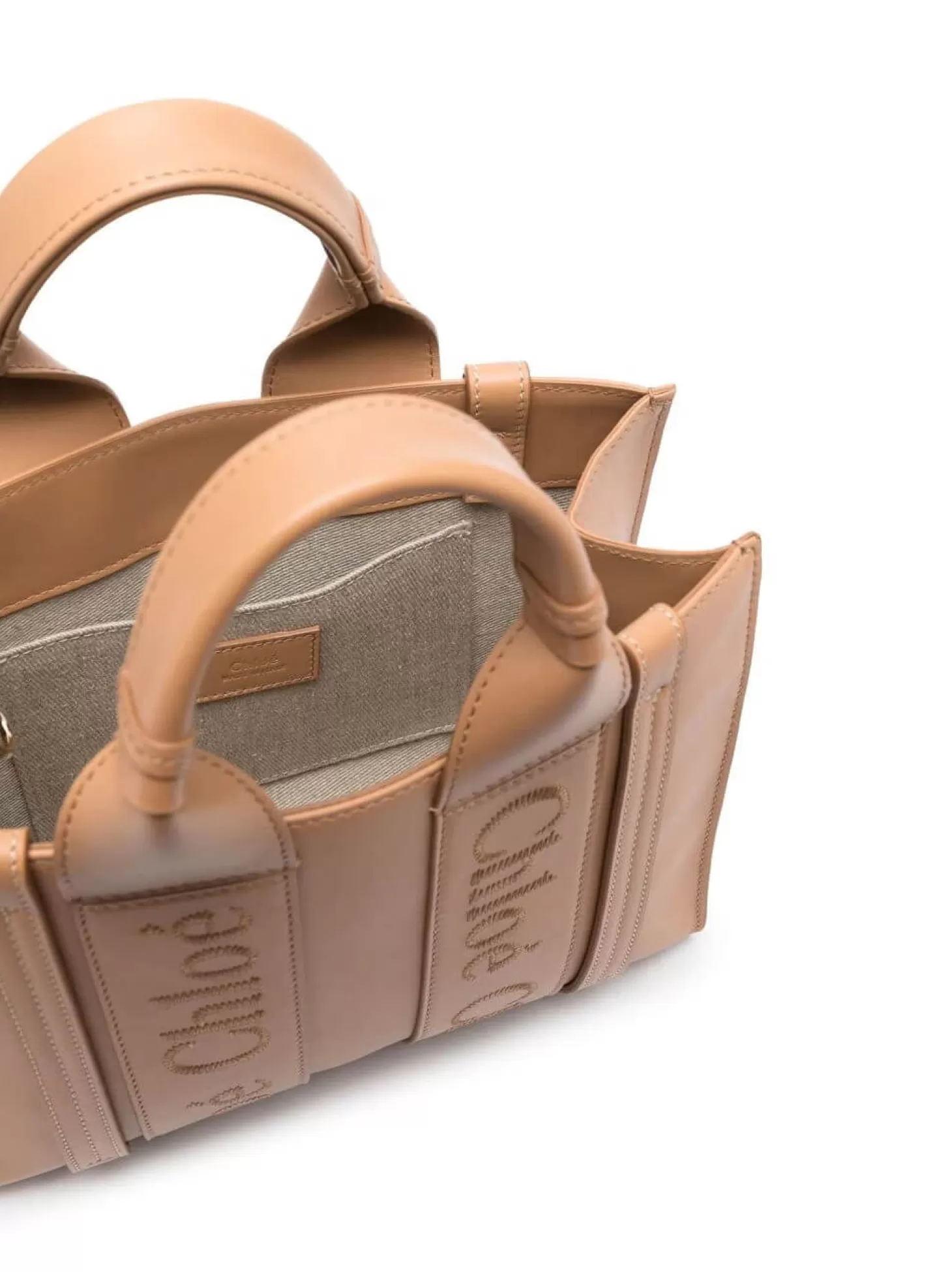 Cross Body<CHLOÉ WOODY SMALL LEATHER TOTE WITH STRAP