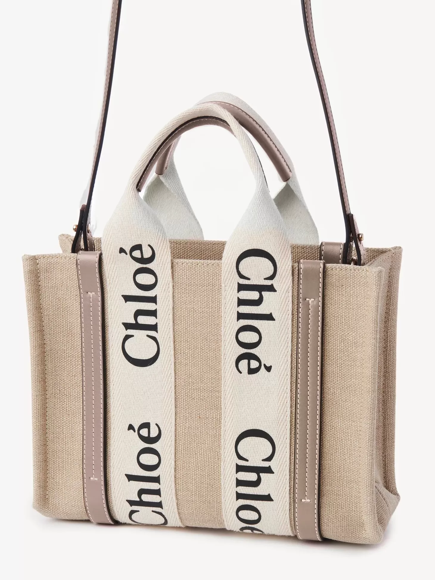 Cross Body | Mini Bags<CHLOÉ WOODY SMALL TOTE WITH STRAP MuskGrey